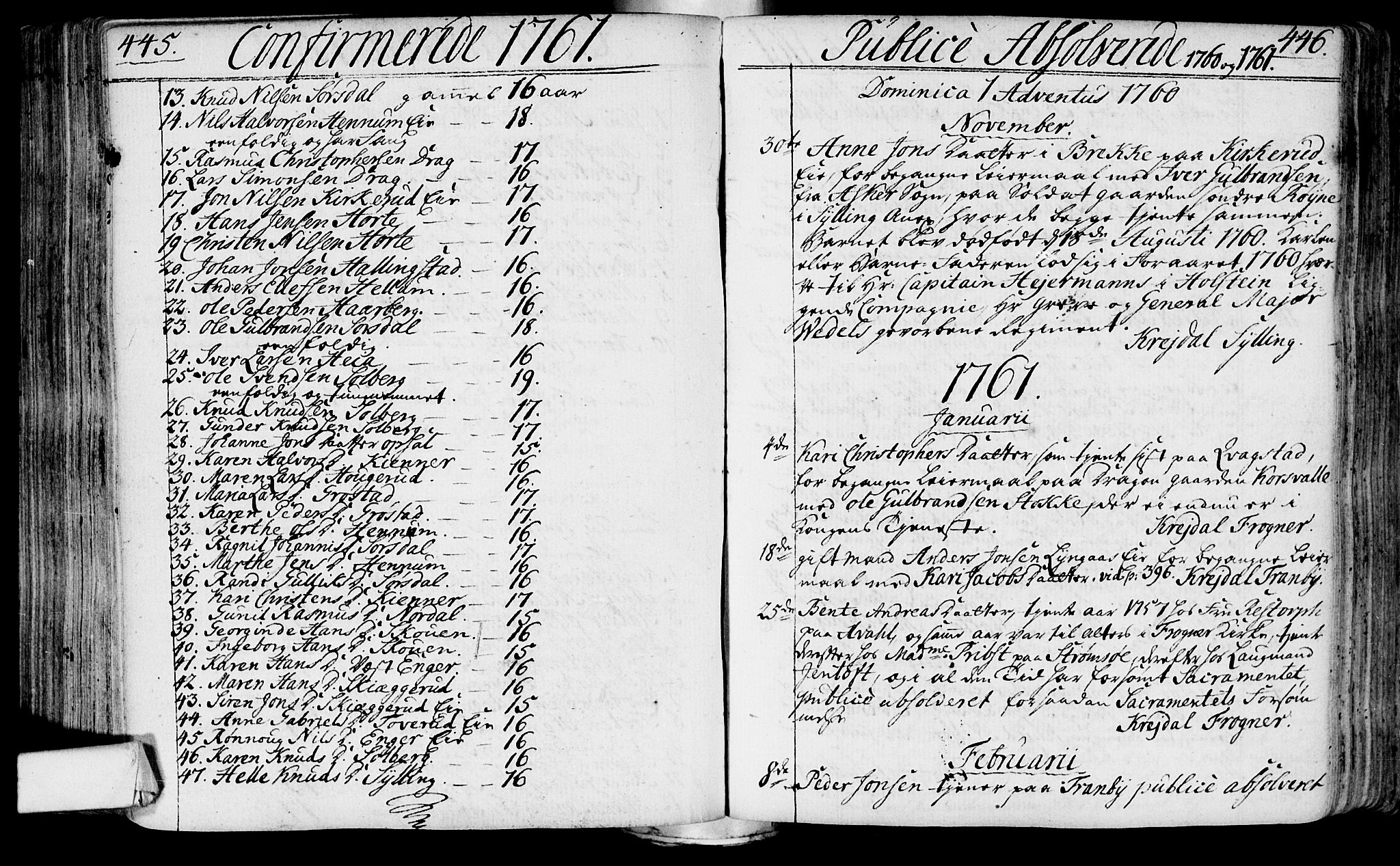 Lier kirkebøker, AV/SAKO-A-230/F/Fa/L0004: Parish register (official) no. I 4, 1749-1764, p. 445-446