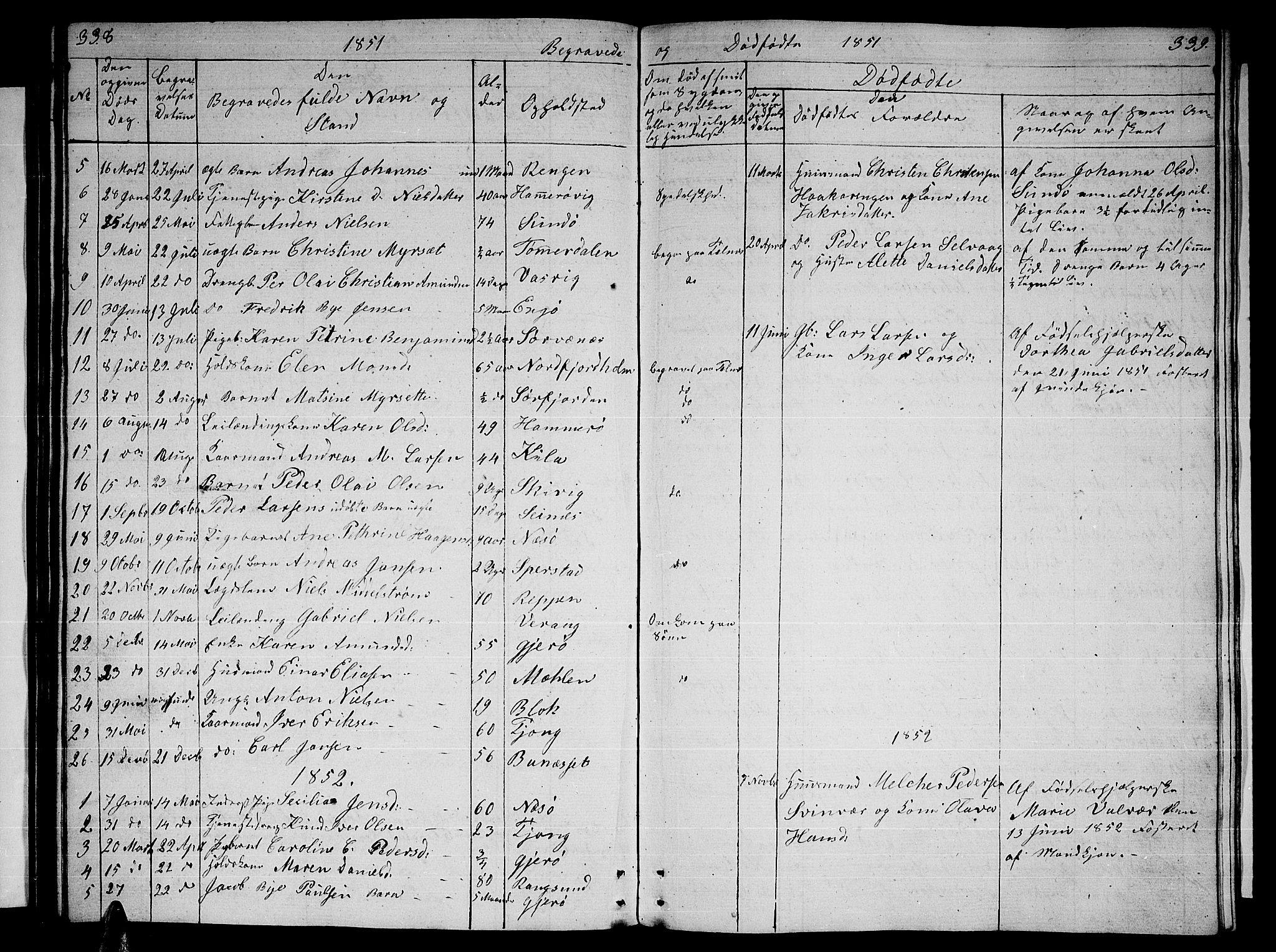 Ministerialprotokoller, klokkerbøker og fødselsregistre - Nordland, AV/SAT-A-1459/841/L0618: Parish register (copy) no. 841C02, 1833-1855, p. 338-339