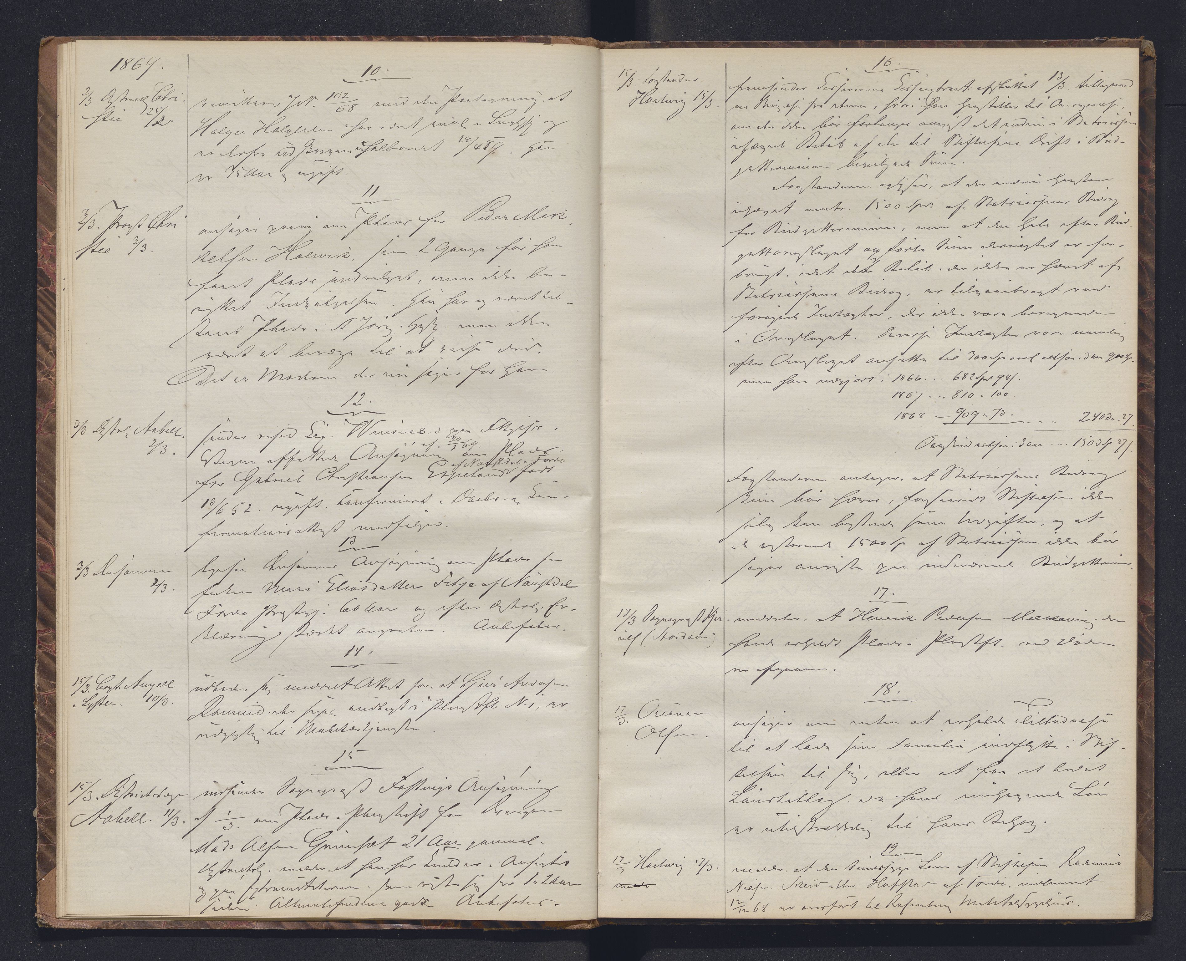 Lepraarkiver - Pleiestiftelsen for spedalske no.1, AV/SAB-A-60601/B.c/L0005: Journal, 1868-1875