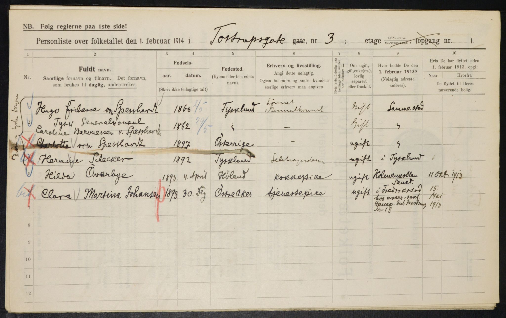 OBA, Municipal Census 1914 for Kristiania, 1914, p. 115974