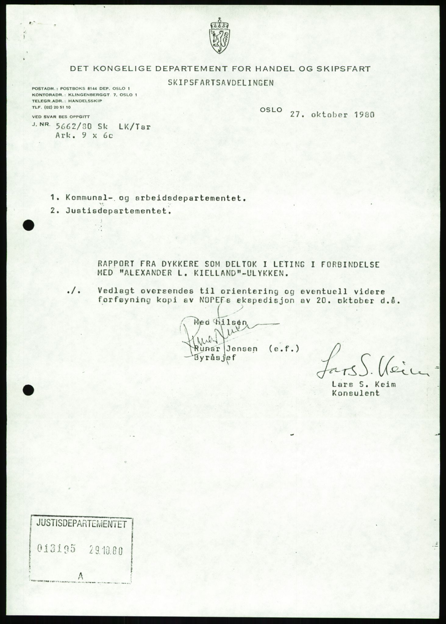 Justisdepartementet, Granskningskommisjonen ved Alexander Kielland-ulykken 27.3.1980, RA/S-1165/D/L0003: 0001 NOU 1981:11 Alexander Kielland ulykken/0002 Korrespondanse/0003: Alexander L. Kielland: Operating manual, 1980-1981, p. 401