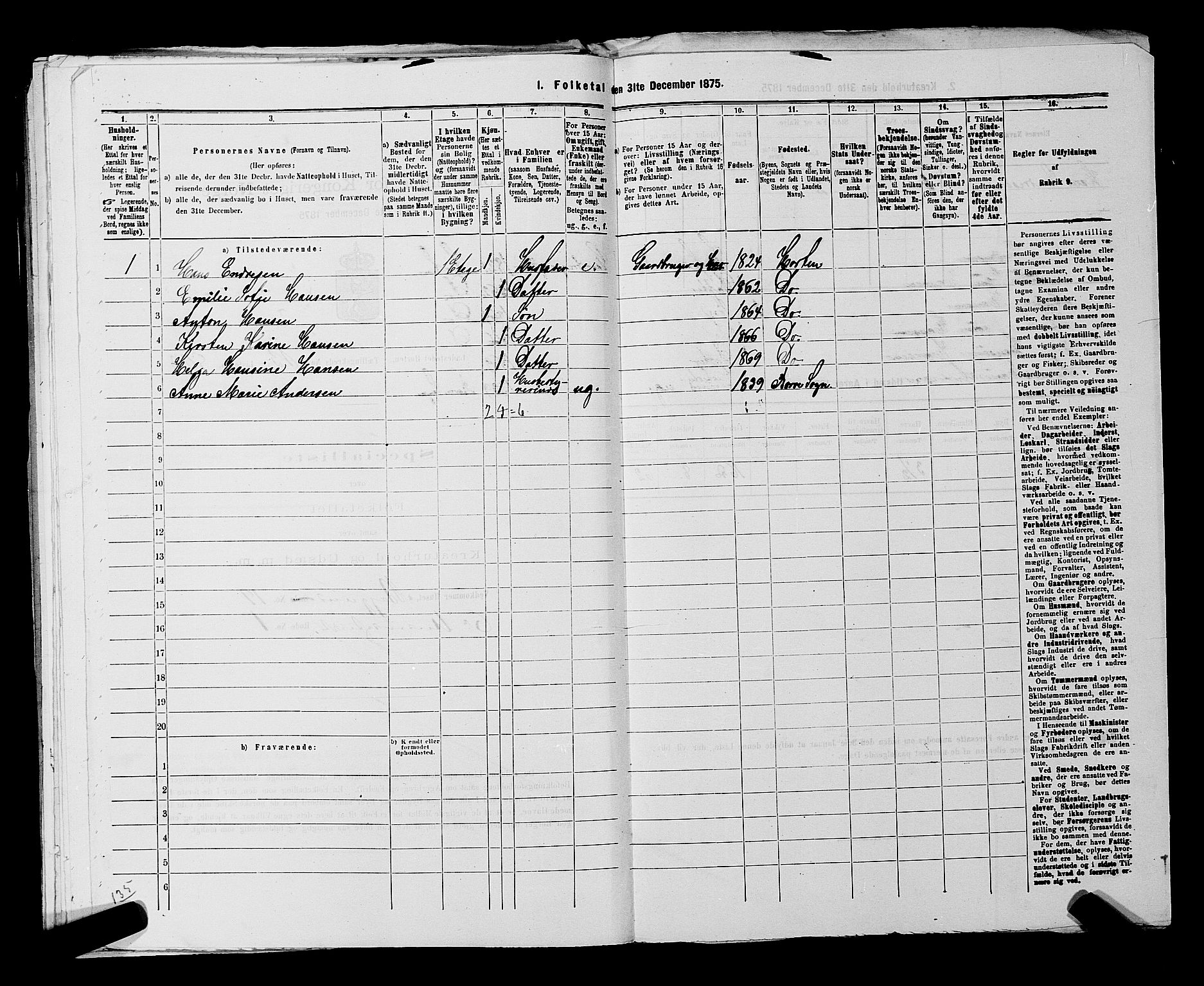 SAKO, 1875 census for 0703P Horten, 1875, p. 1125