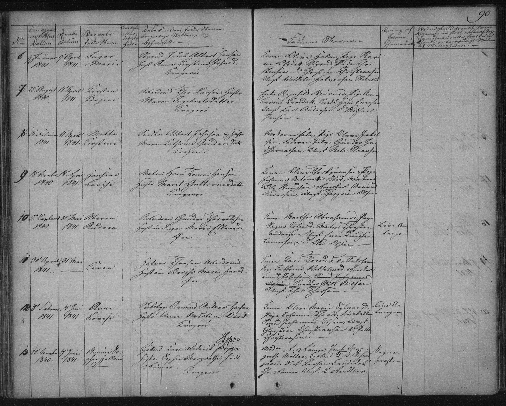 Kragerø kirkebøker, SAKO/A-278/F/Fa/L0005: Parish register (official) no. 5, 1832-1847, p. 90