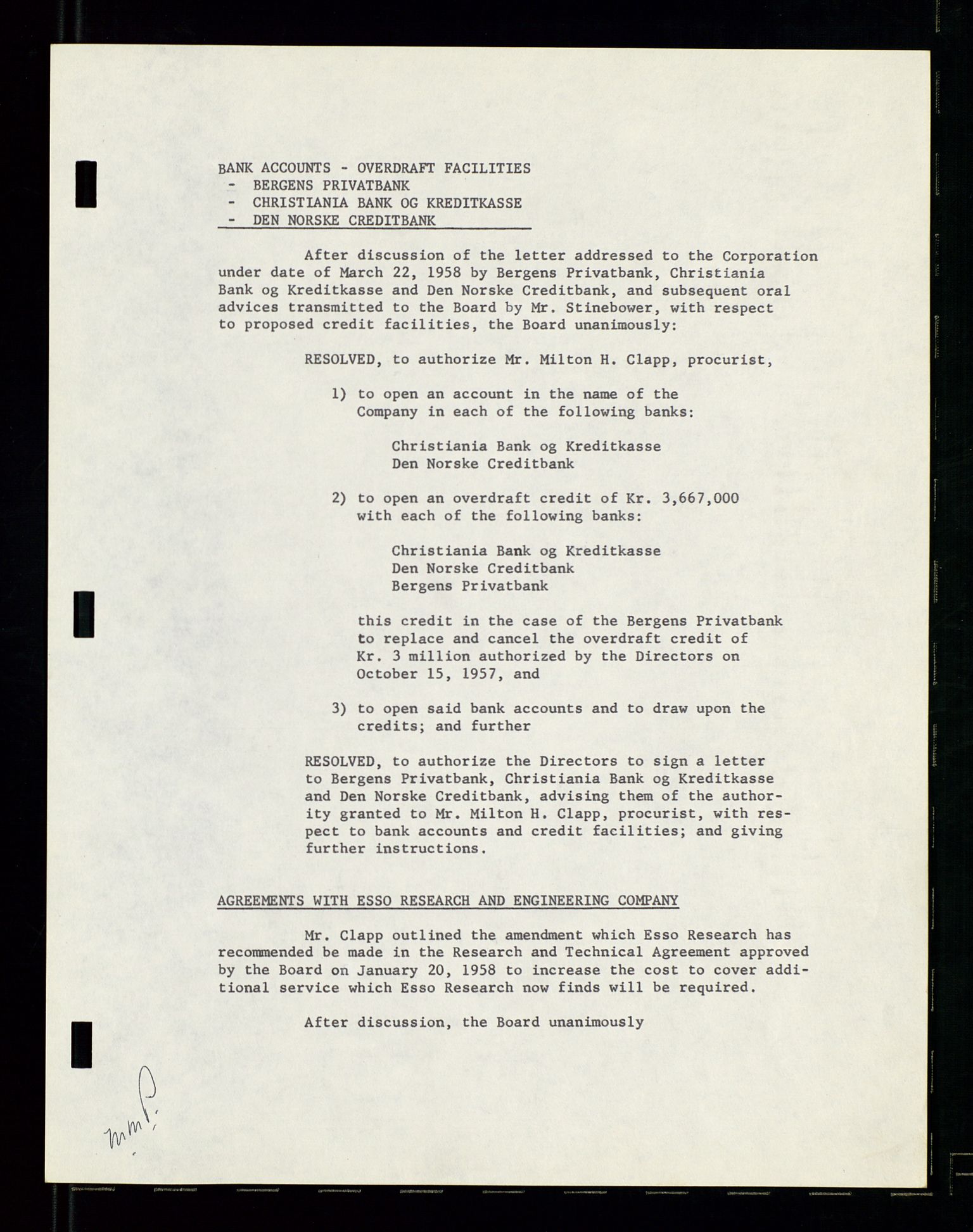 PA 1537 - A/S Essoraffineriet Norge, AV/SAST-A-101957/A/Aa/L0001/0002: Styremøter / Shareholder meetings, board meetings, by laws (vedtekter), 1957-1960, p. 173