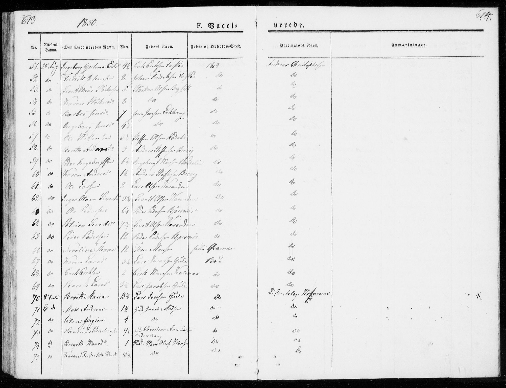 Ministerialprotokoller, klokkerbøker og fødselsregistre - Møre og Romsdal, AV/SAT-A-1454/566/L0766: Parish register (official) no. 566A05, 1842-1851, p. 613-614