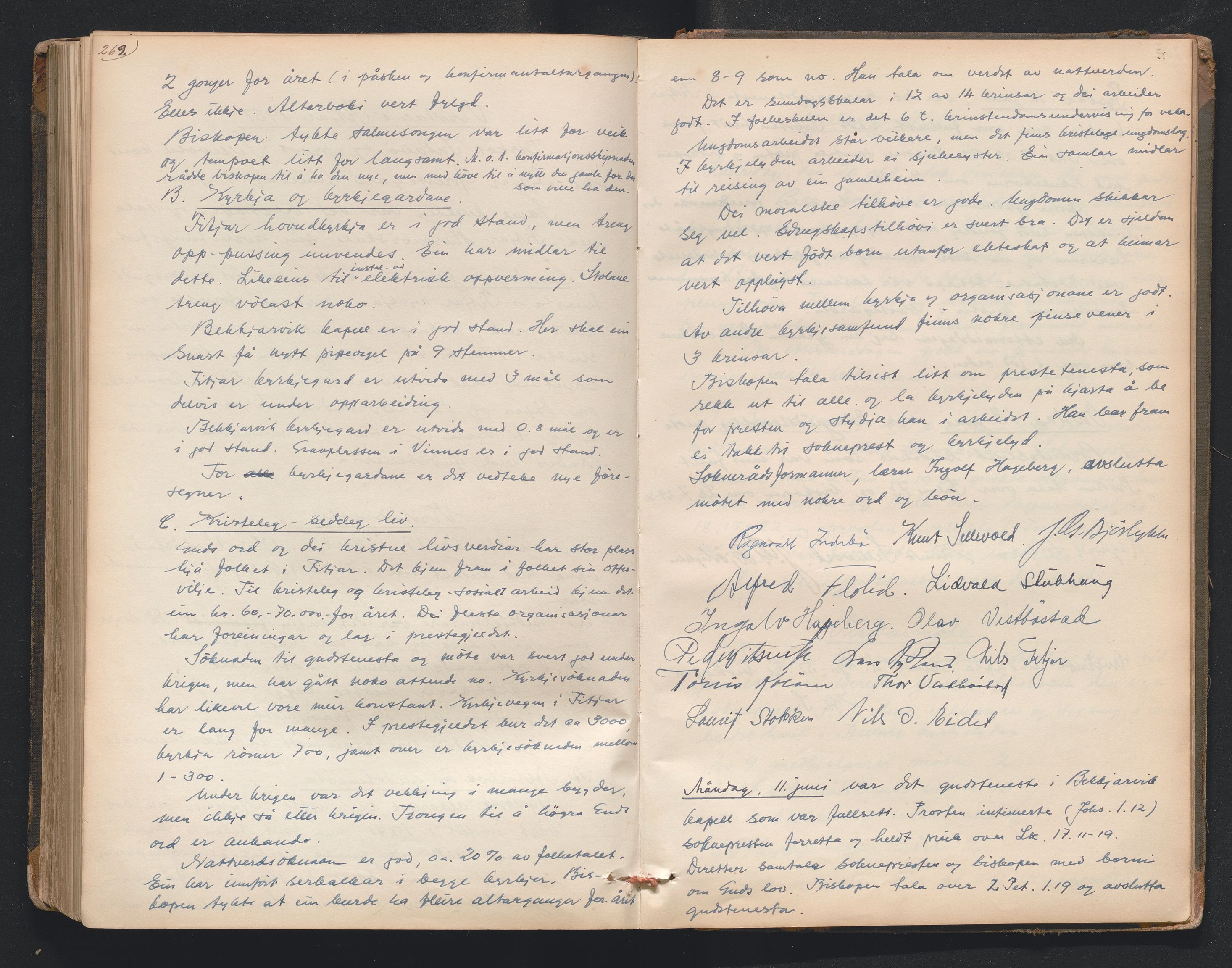 Nordre Sunnhordland prosti, AV/SAB-A-99912/F/L0001: Visitasprotokoll , 1860-1959, p. 262