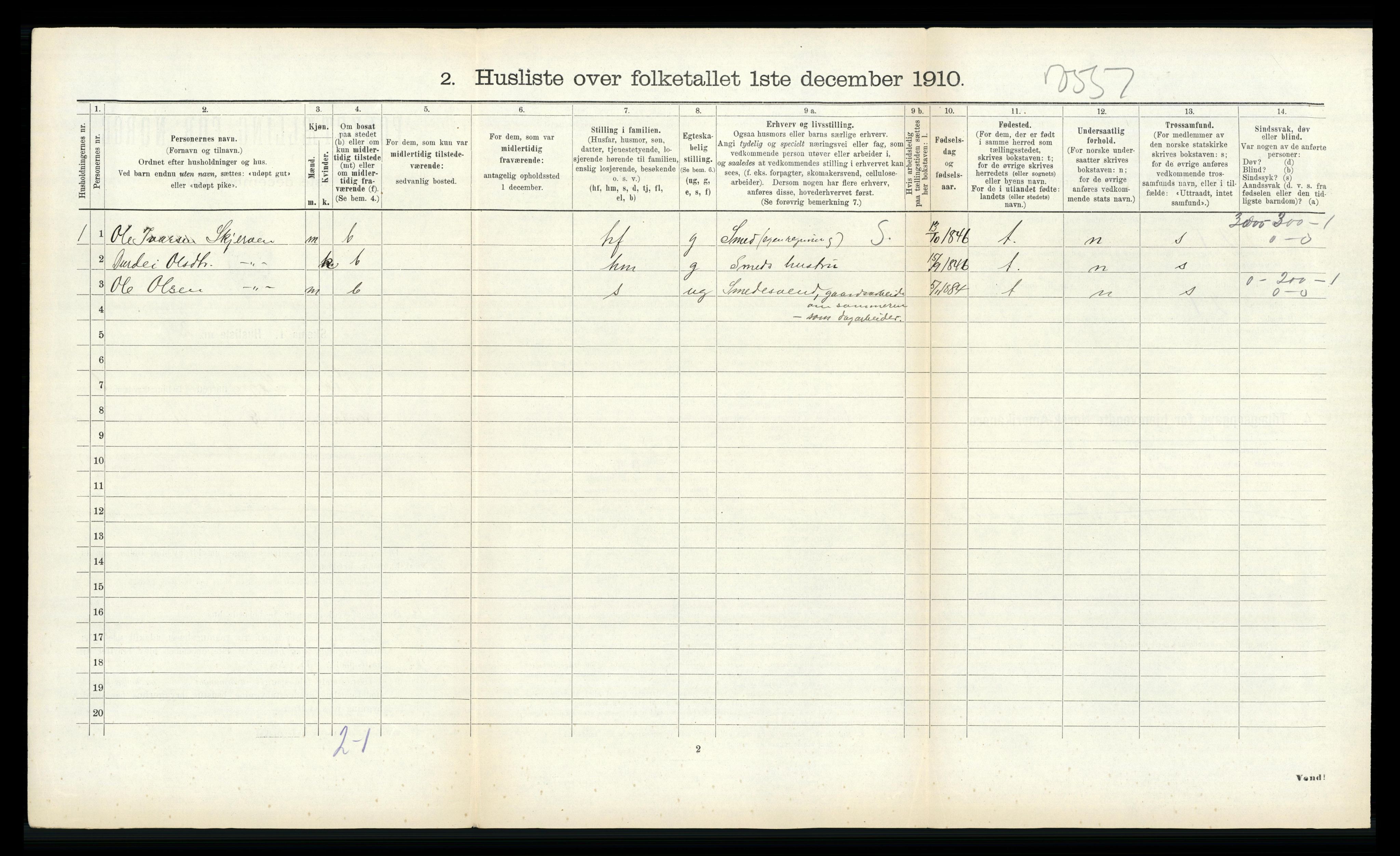 RA, 1910 census for Vik, 1910, p. 546