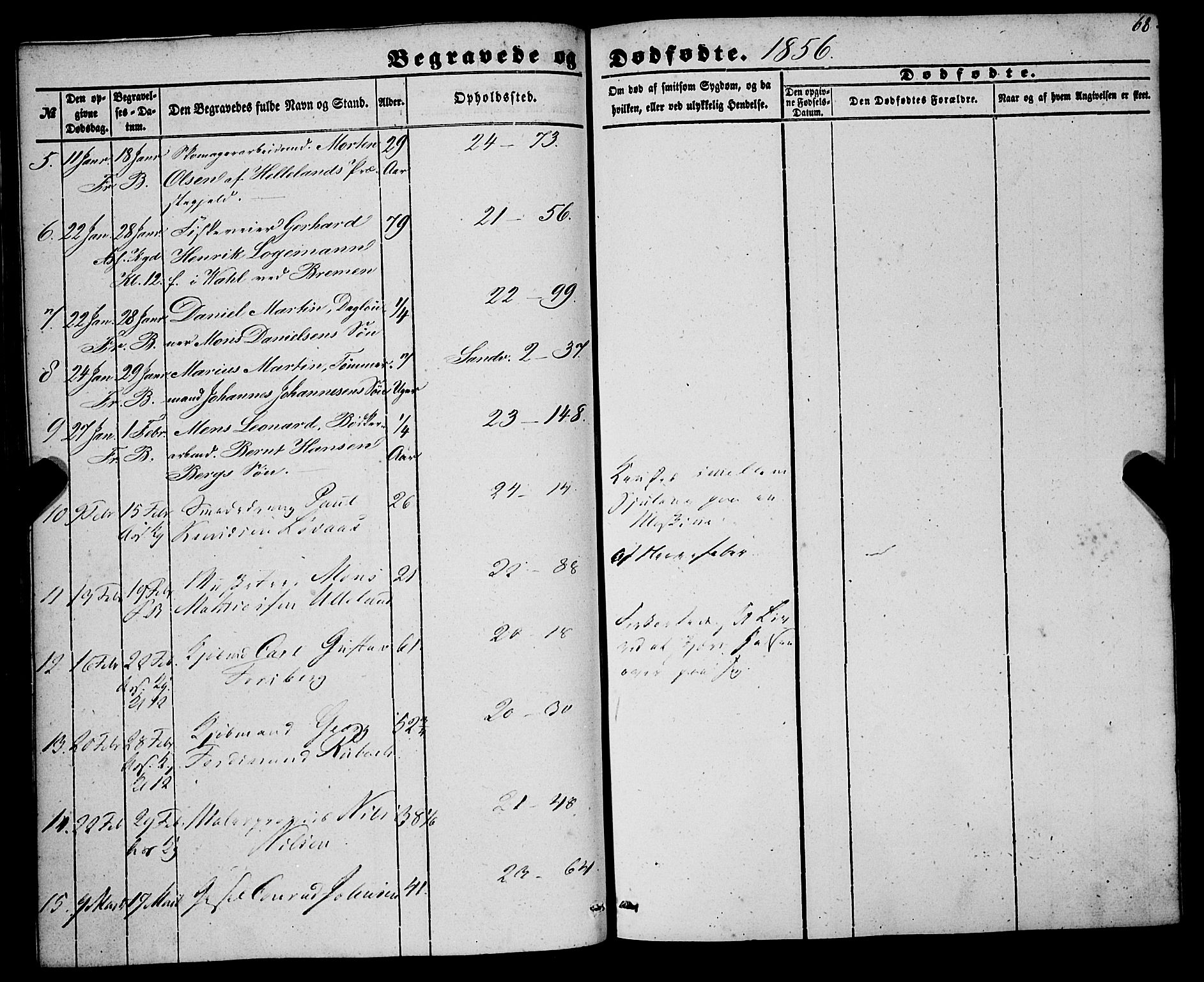 Korskirken sokneprestembete, AV/SAB-A-76101/H/Haa: Parish register (official) no. E 2, 1848-1862, p. 68