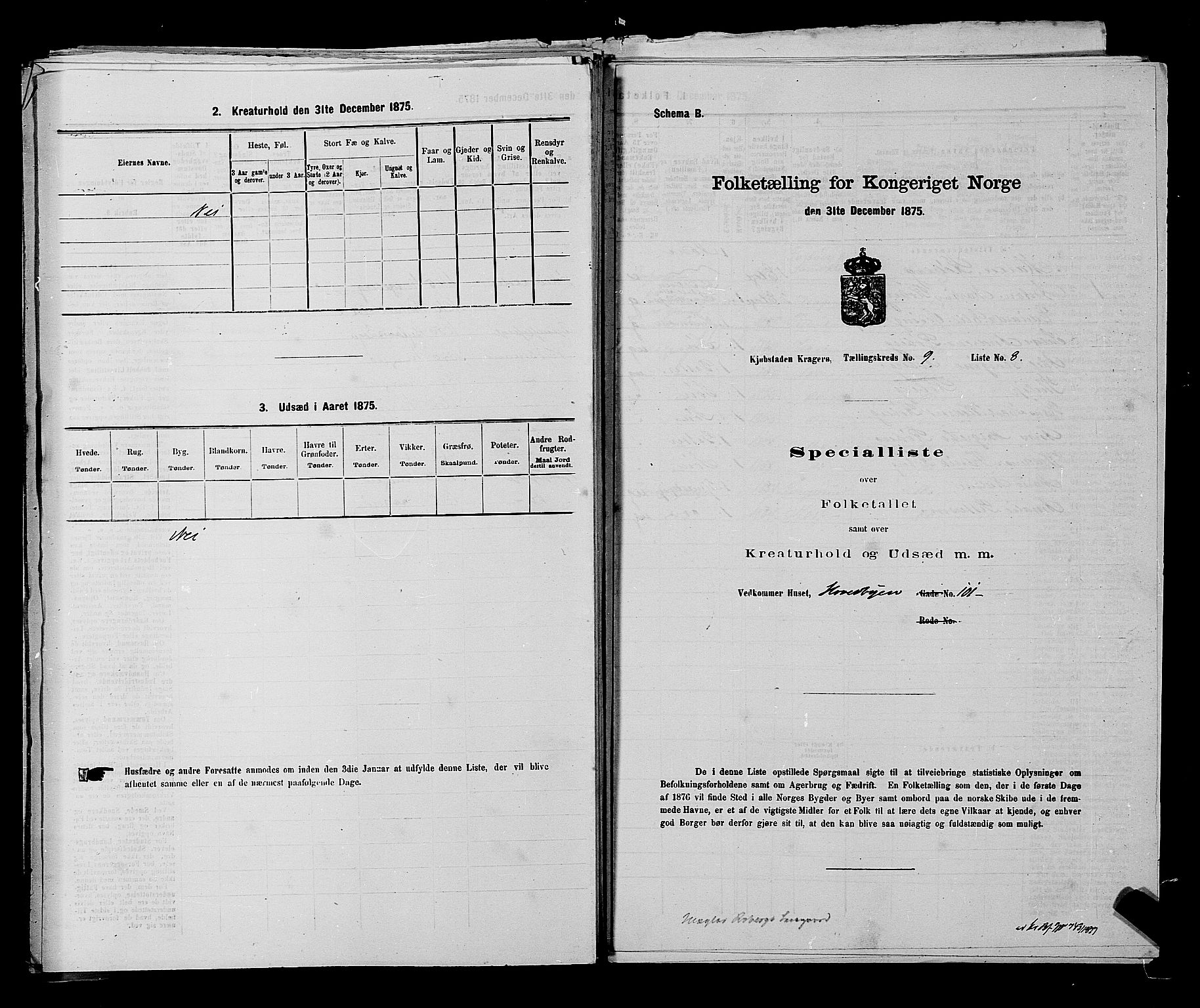 SAKO, 1875 census for 0801P Kragerø, 1875, p. 208