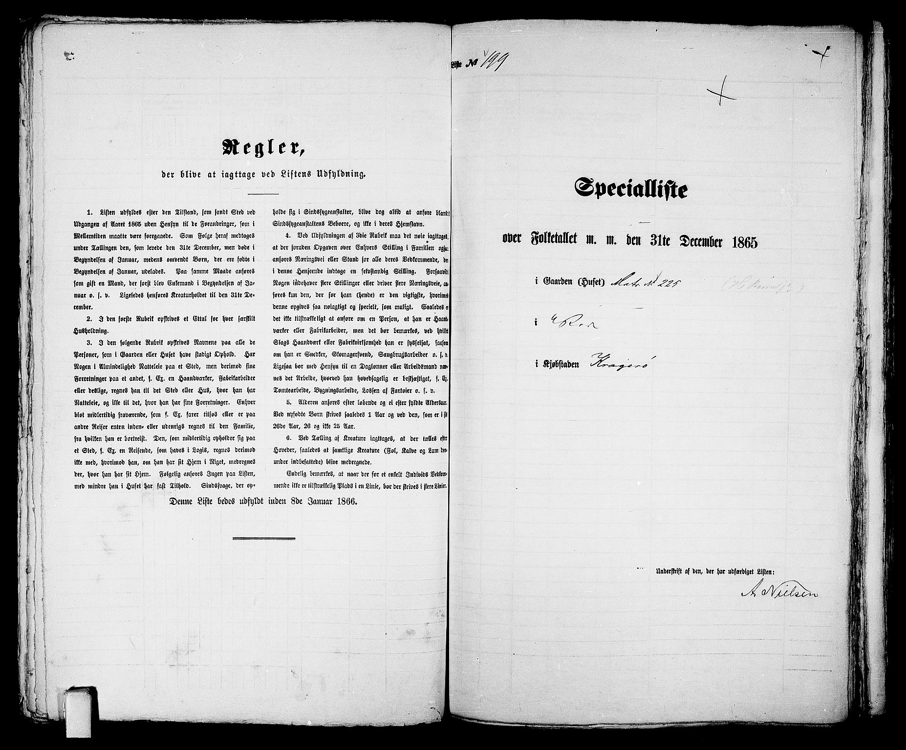 RA, 1865 census for Kragerø/Kragerø, 1865, p. 408