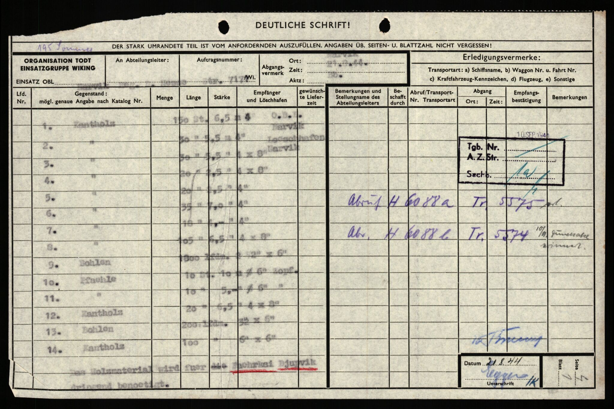 Tyske arkiver, Organisation Todt (OT), Einsatzgruppe Wiking, AV/RA-RAFA-2188/1/E/E2/E2d/L0023: Fähren und Anlegen, 1942-1944, p. 46