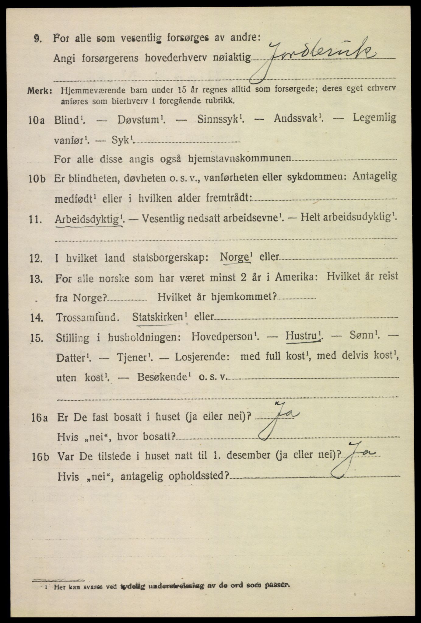 SAH, 1920 census for Fåberg, 1920, p. 12125