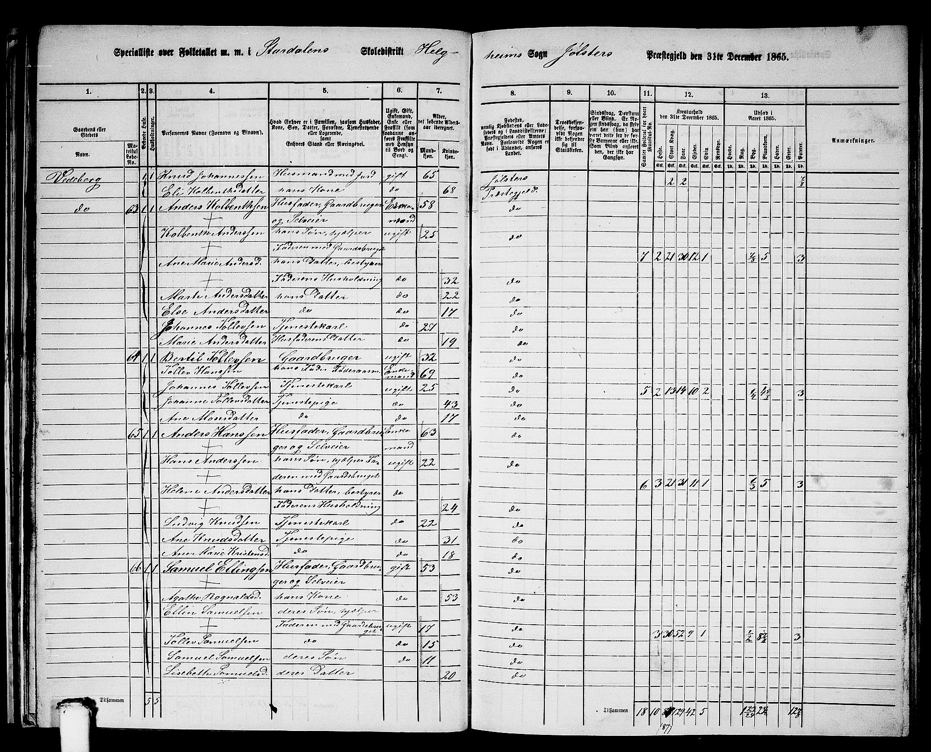 RA, 1865 census for Jølster, 1865, p. 48