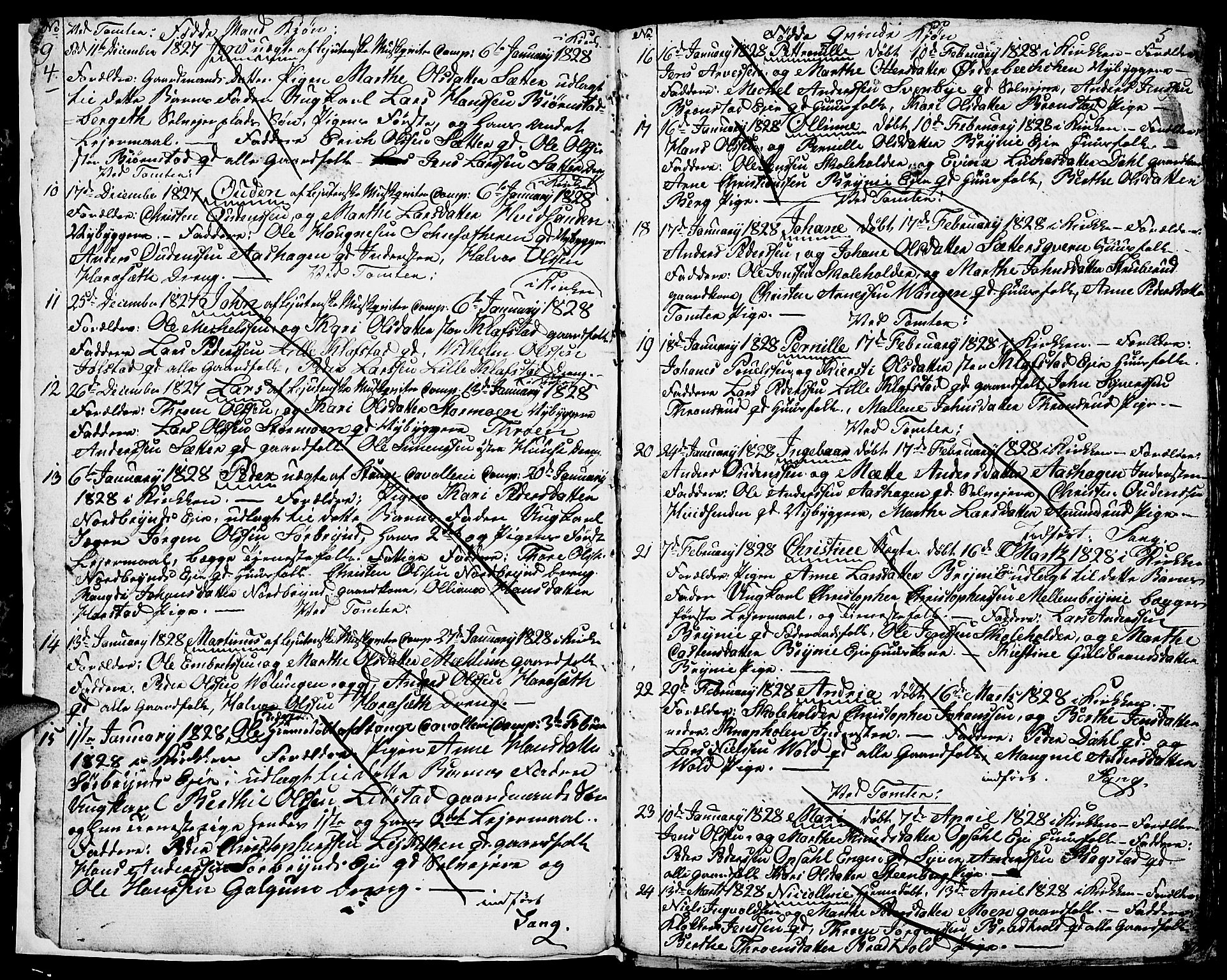 Romedal prestekontor, AV/SAH-PREST-004/L/L0006: Parish register (copy) no. 6, 1828-1830, p. 4-5