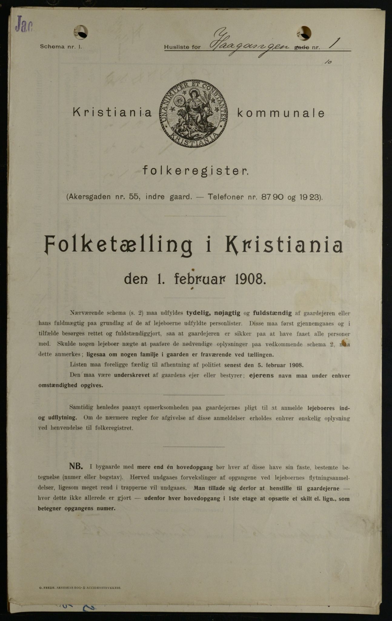 OBA, Municipal Census 1908 for Kristiania, 1908, p. 38379