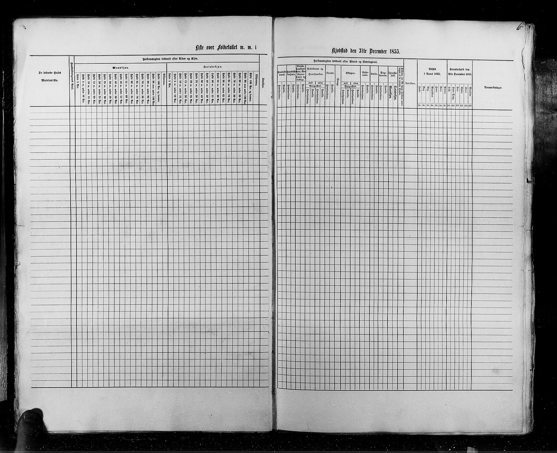 RA, Census 1855, vol. 7: Fredrikshald-Kragerø, 1855, p. 6