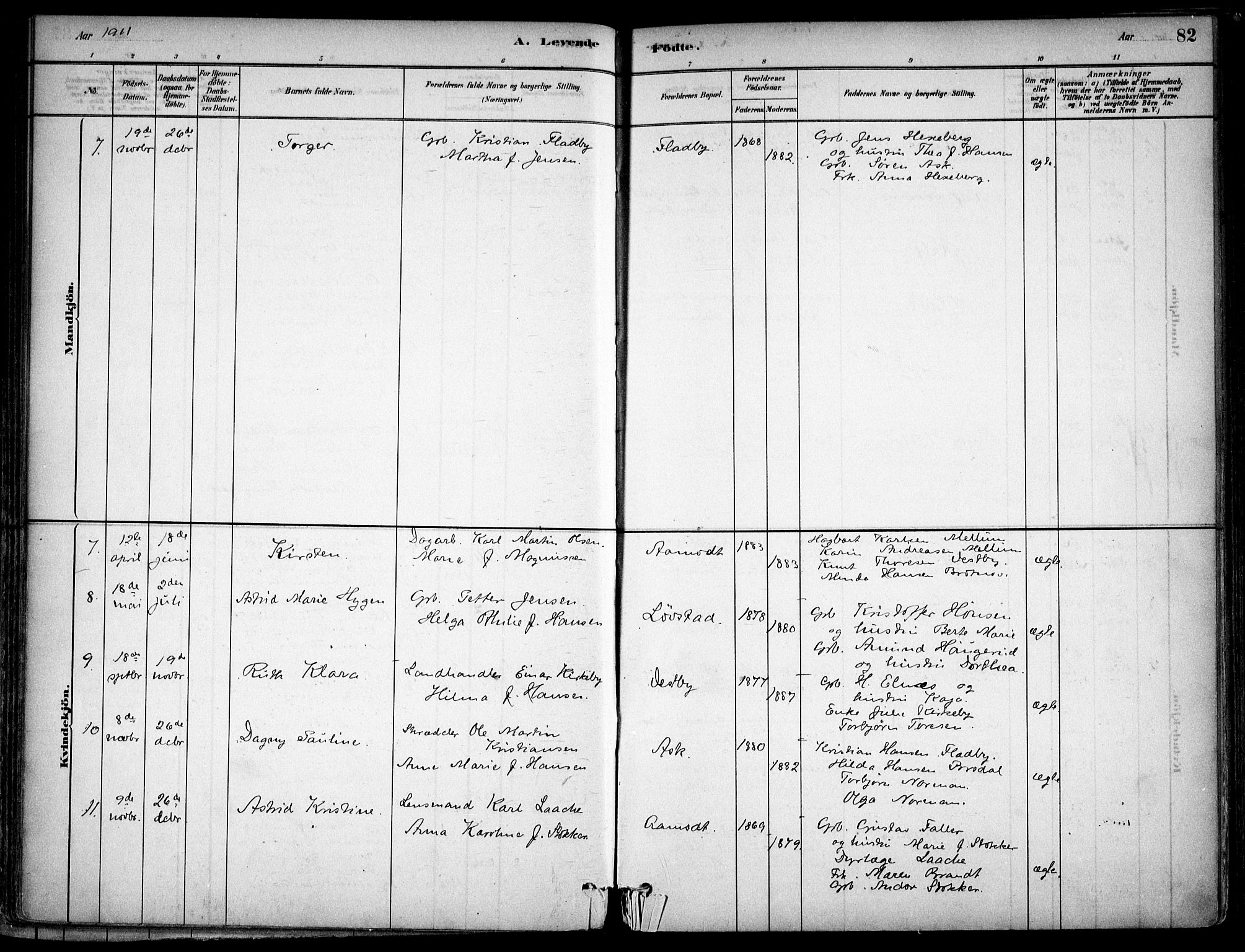 Gjerdrum prestekontor Kirkebøker, AV/SAO-A-10412b/F/Fb/L0001: Parish register (official) no. II 1, 1881-1921, p. 82