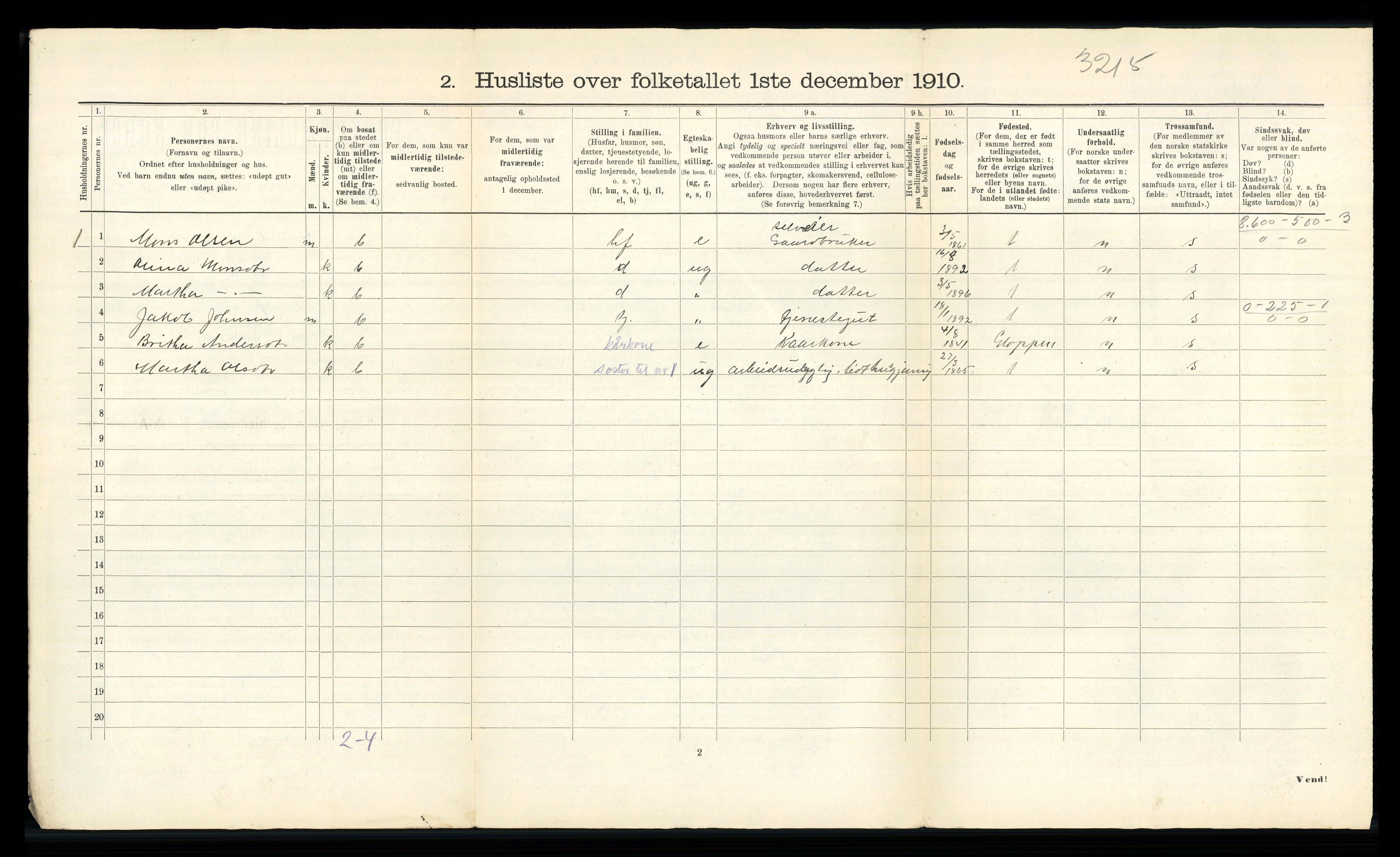 RA, 1910 census for Innvik, 1910, p. 47