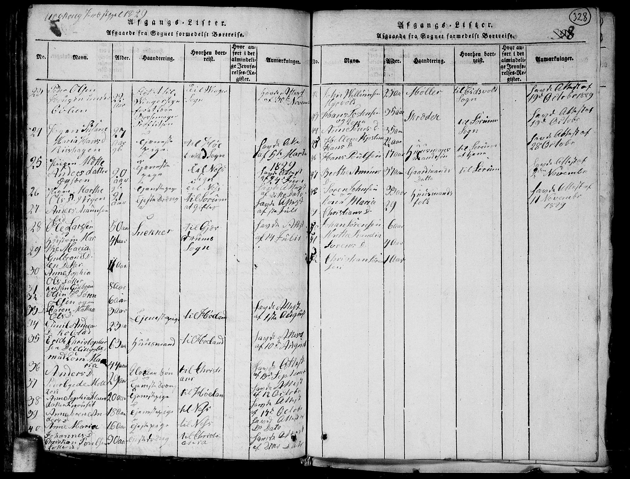 Aurskog prestekontor Kirkebøker, SAO/A-10304a/G/Ga/L0001: Parish register (copy) no. I 1, 1814-1829, p. 328