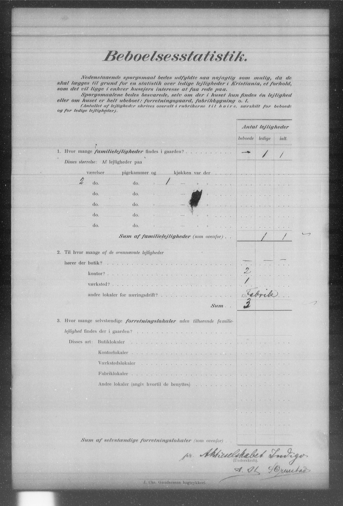 OBA, Municipal Census 1903 for Kristiania, 1903, p. 1808