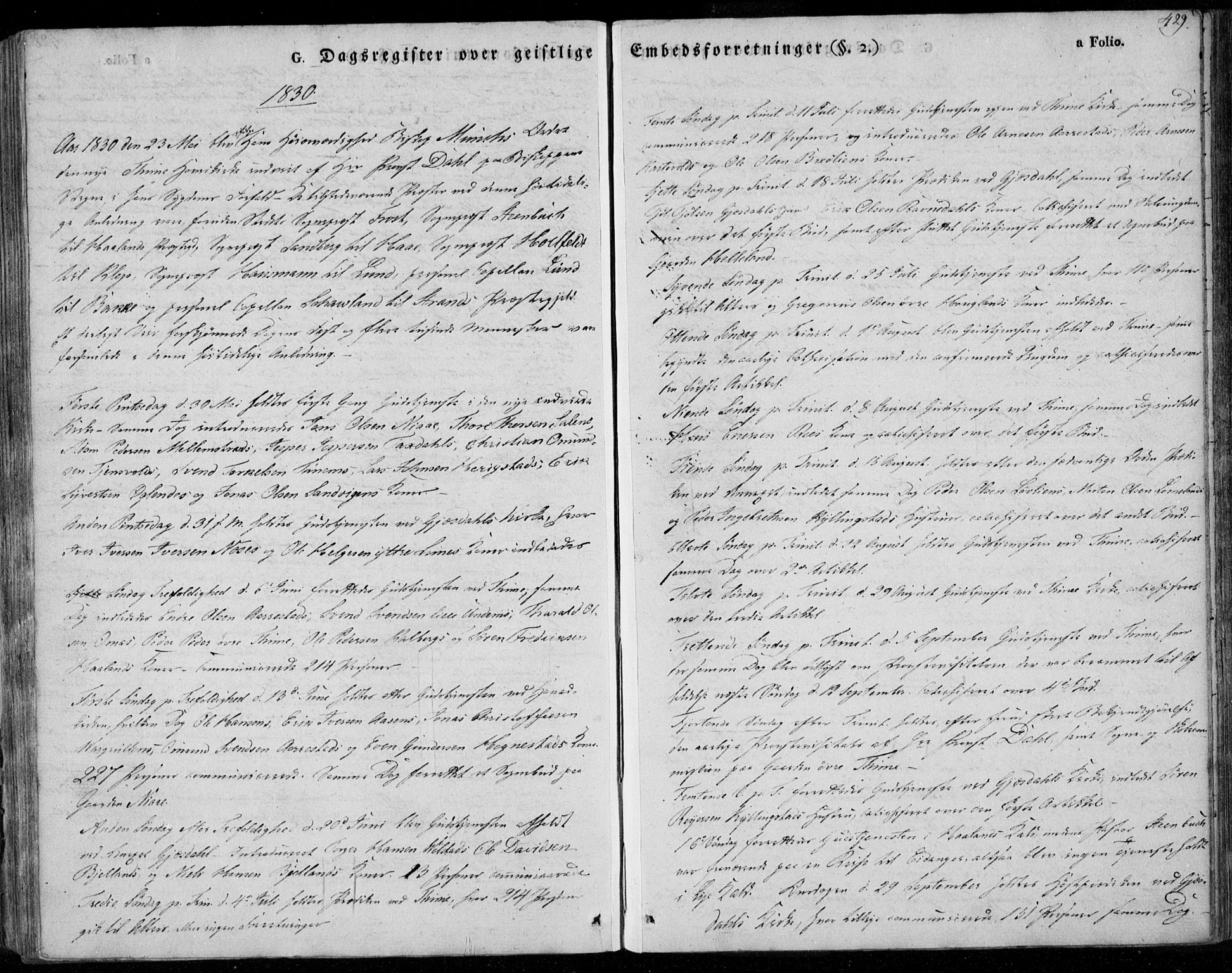 Lye sokneprestkontor, AV/SAST-A-101794/001/30BA/L0004: Parish register (official) no. A 4, 1826-1841, p. 429