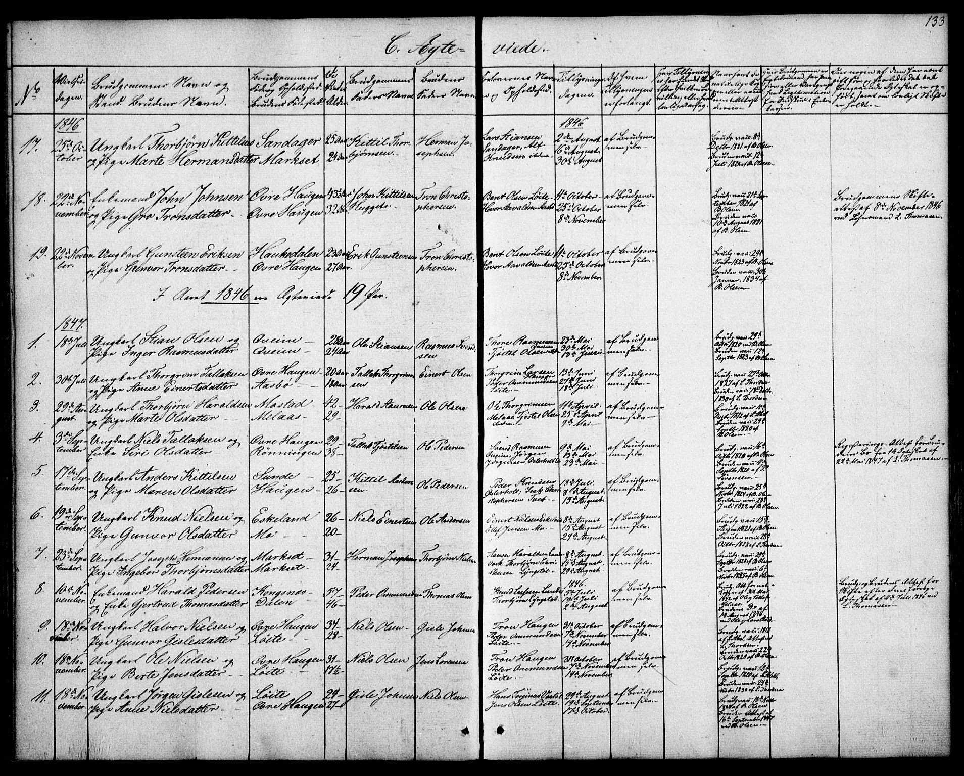 Gjerstad sokneprestkontor, SAK/1111-0014/F/Fa/Faa/L0006: Parish register (official) no. A 6, 1841-1857, p. 133