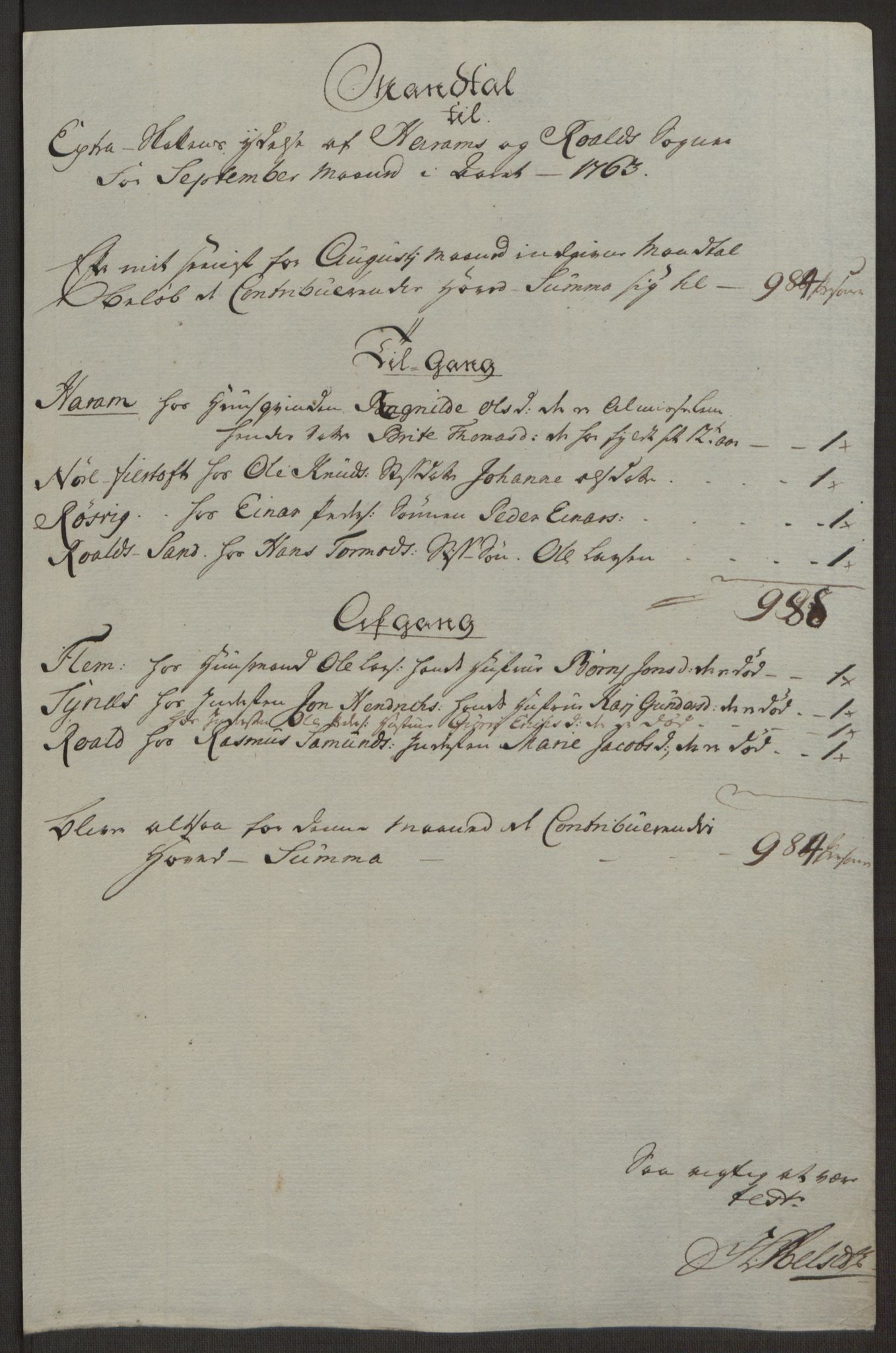 Rentekammeret inntil 1814, Realistisk ordnet avdeling, RA/EA-4070/Ol/L0019: [Gg 10]: Ekstraskatten, 23.09.1762. Sunnmøre, 1762-1763, p. 126