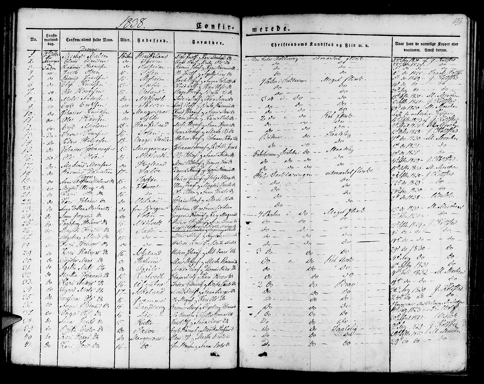 Manger sokneprestembete, SAB/A-76801/H/Haa: Parish register (official) no. A 4, 1824-1838, p. 196