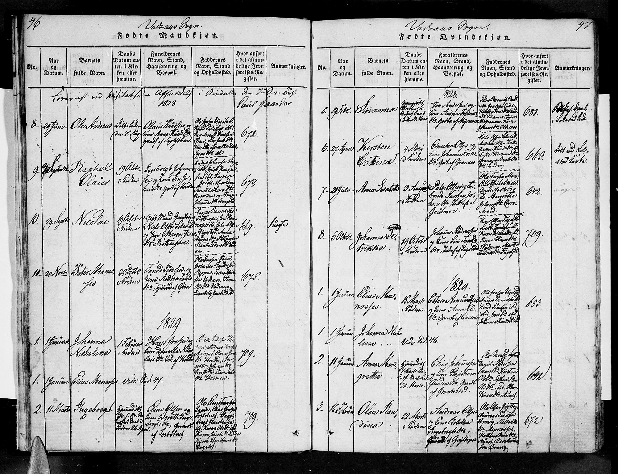 Ministerialprotokoller, klokkerbøker og fødselsregistre - Nordland, AV/SAT-A-1459/810/L0142: Parish register (official) no. 810A06 /1, 1819-1841, p. 46-47