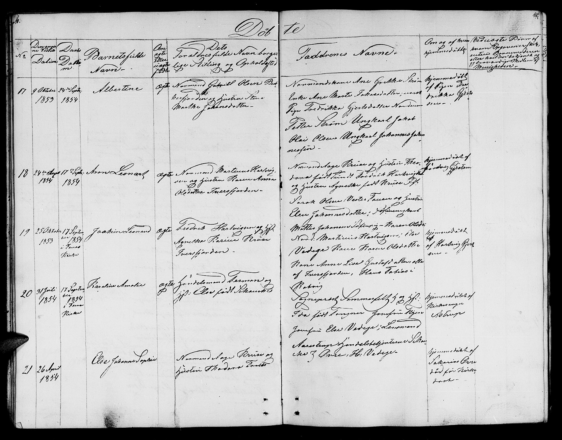 Lebesby sokneprestkontor, SATØ/S-1353/H/Hb/L0001klokker: Parish register (copy) no. 1, 1846-1862, p. 40-41