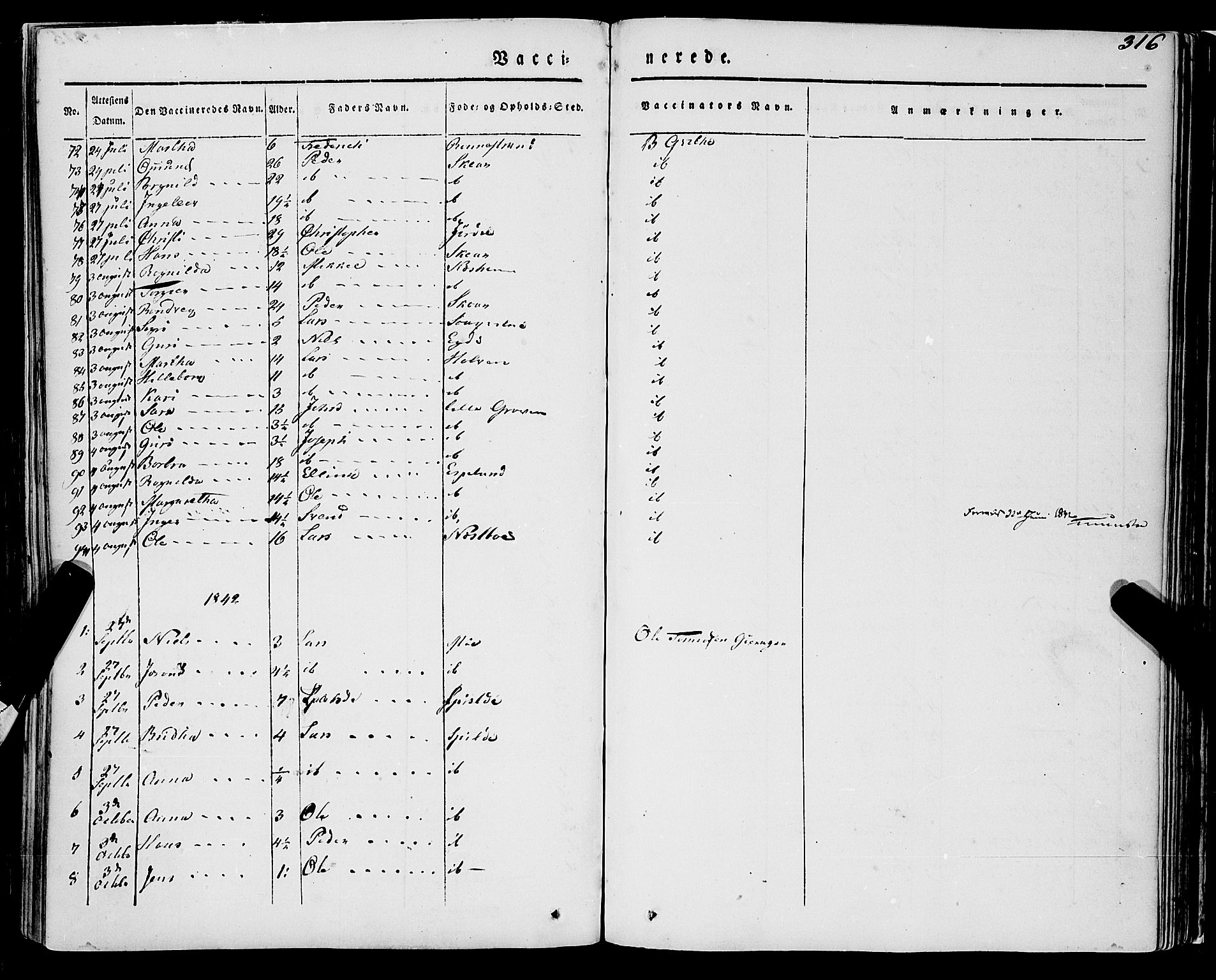 Ulvik sokneprestembete, AV/SAB-A-78801/H/Haa: Parish register (official) no. A 12, 1839-1853, p. 316