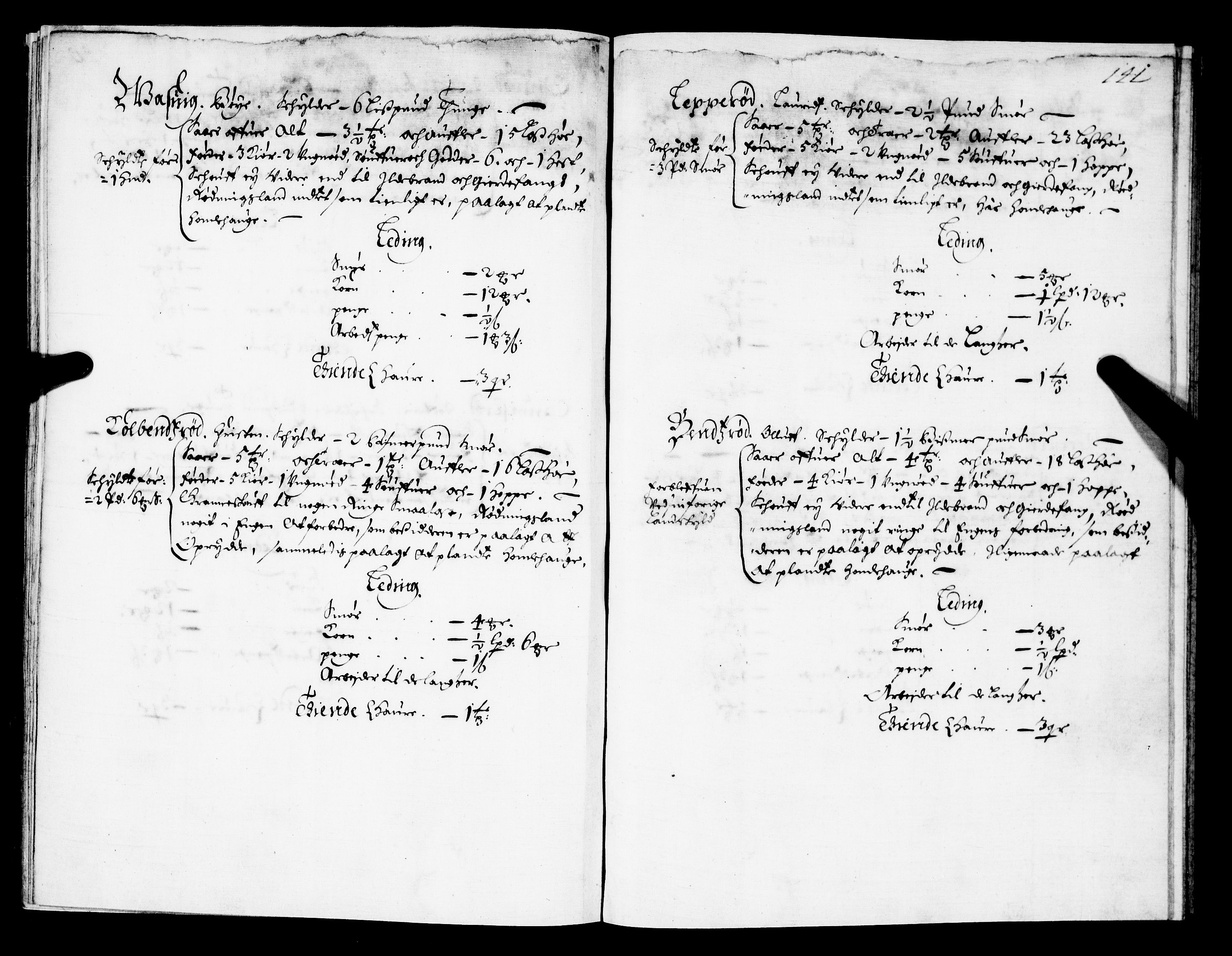 Rentekammeret inntil 1814, Realistisk ordnet avdeling, AV/RA-EA-4070/N/Nb/Nba/L0021: Brunla len, 1667, p. 140b-141a