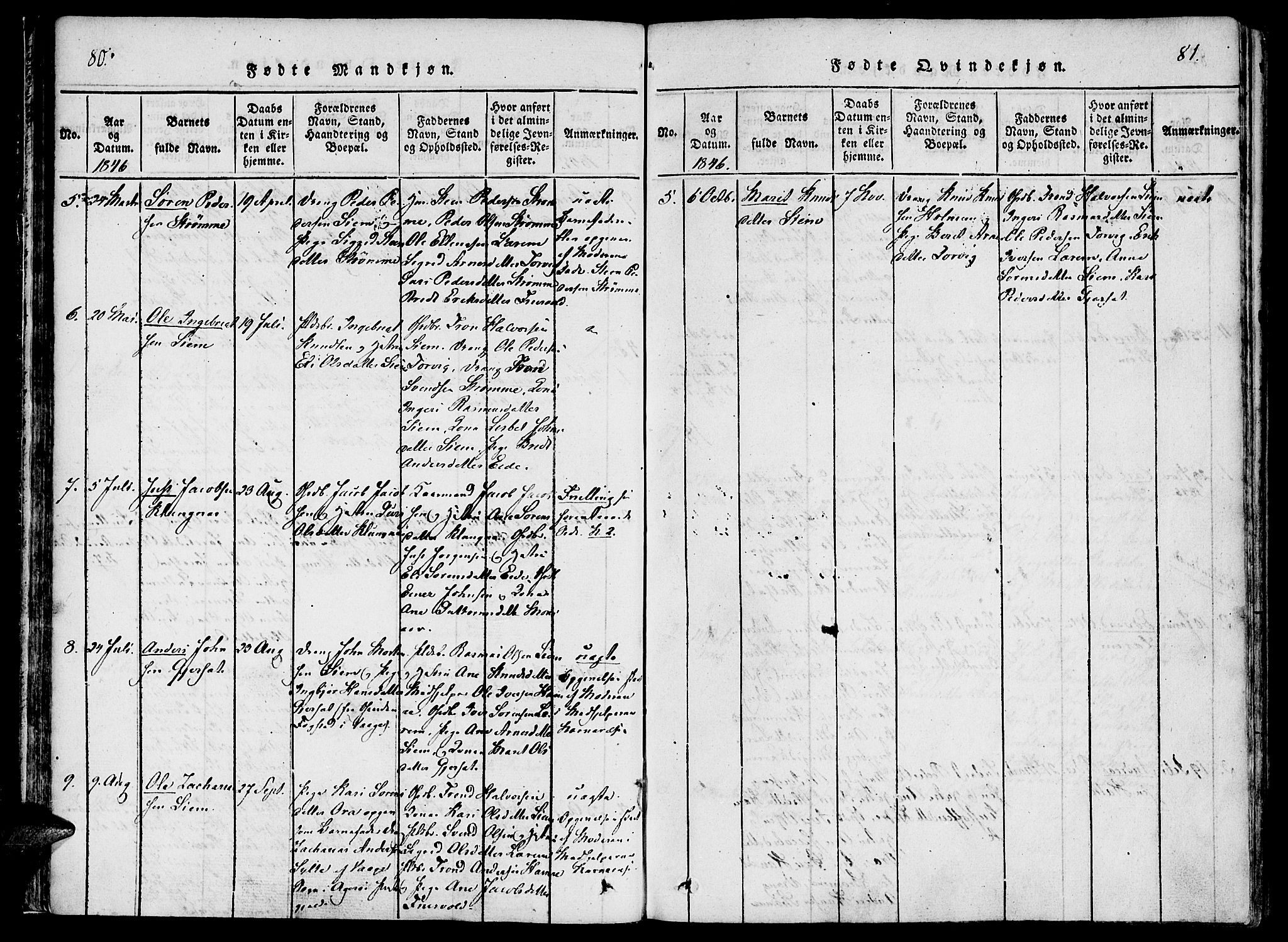 Ministerialprotokoller, klokkerbøker og fødselsregistre - Møre og Romsdal, SAT/A-1454/542/L0551: Parish register (official) no. 542A01, 1818-1853, p. 80-81
