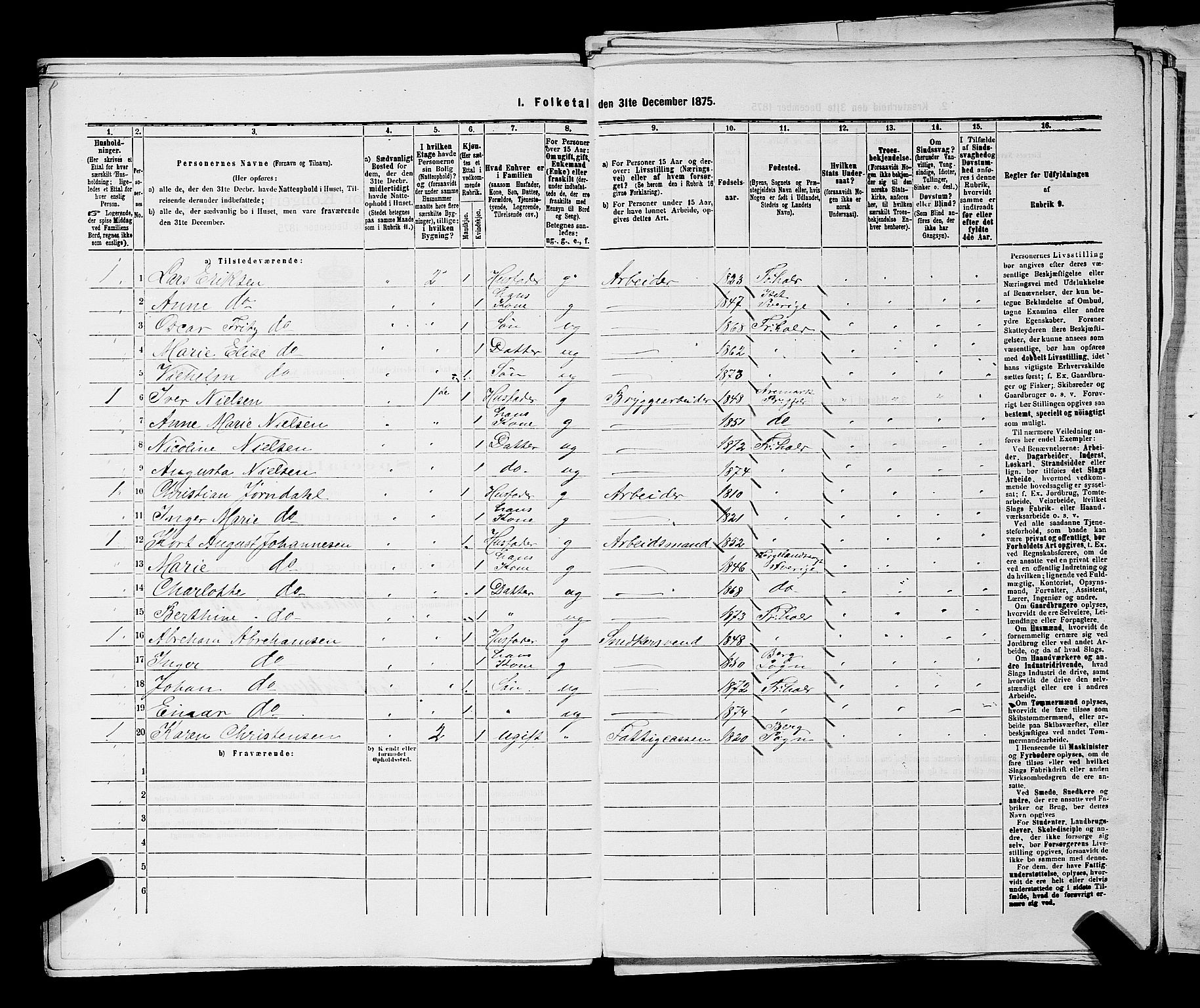 RA, 1875 census for 0101P Fredrikshald, 1875, p. 1358