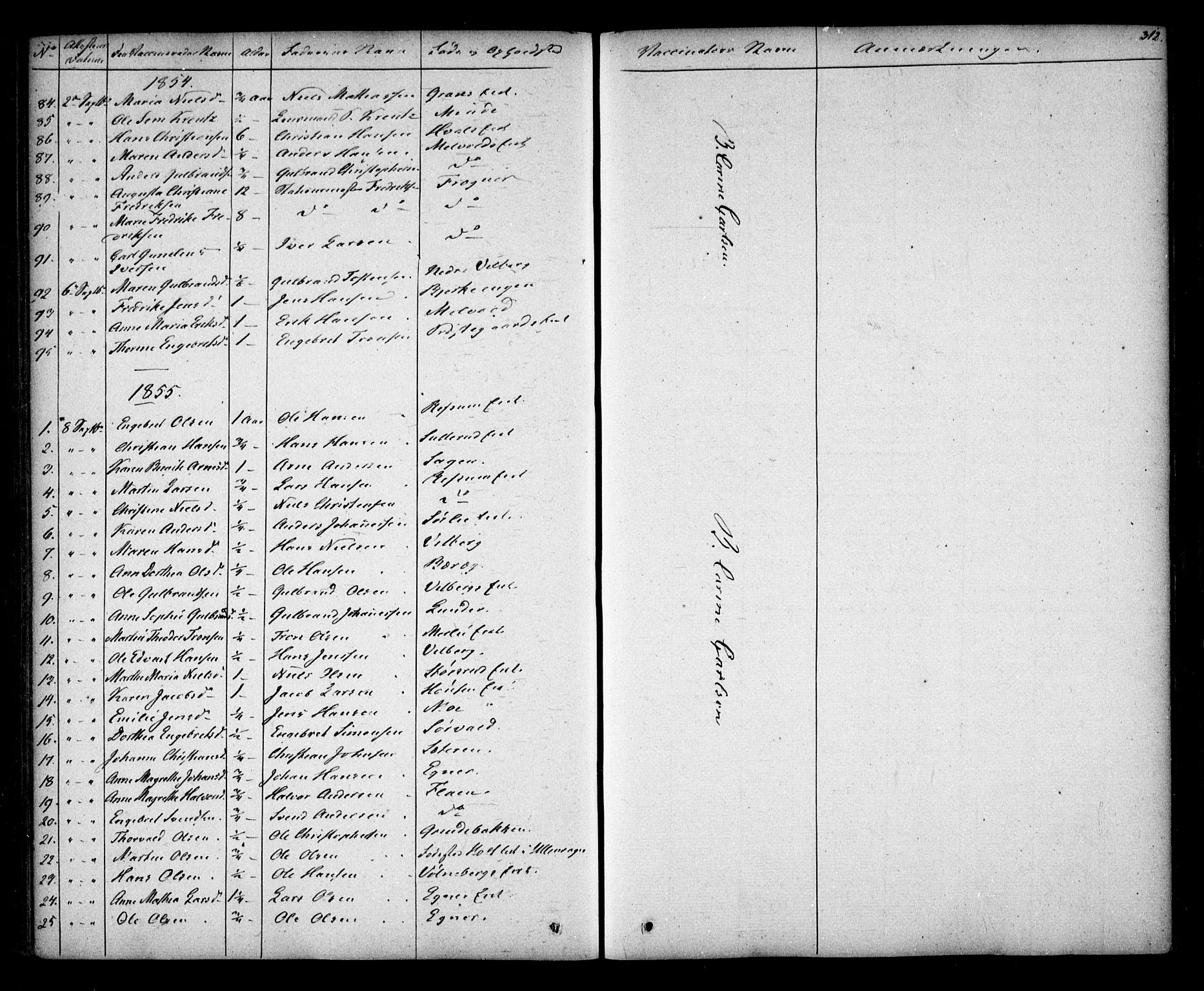 Sørum prestekontor Kirkebøker, AV/SAO-A-10303/F/Fa/L0005: Parish register (official) no. I 5, 1846-1863, p. 312