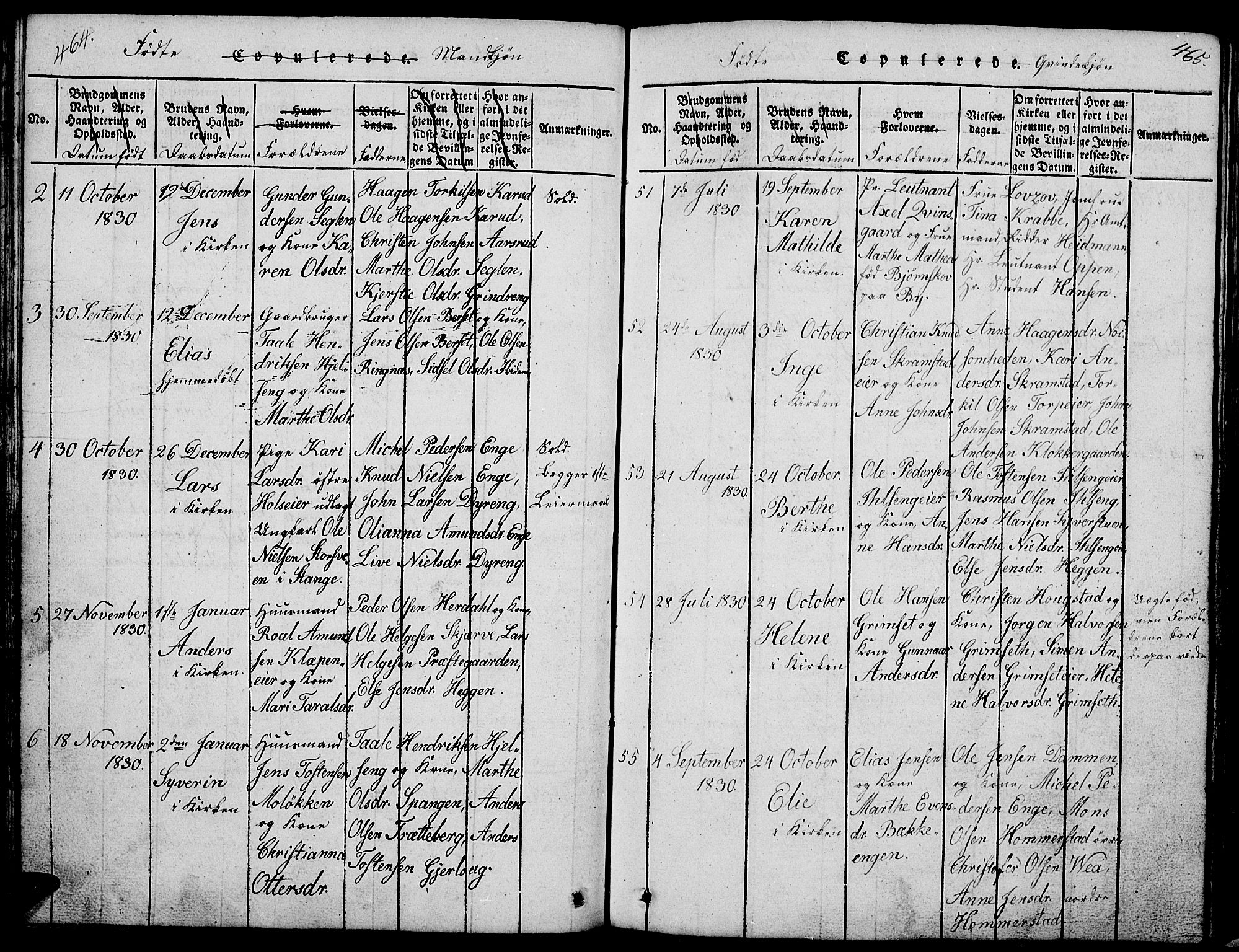 Løten prestekontor, SAH/PREST-022/L/La/L0001: Parish register (copy) no. 1, 1812-1832, p. 464-465