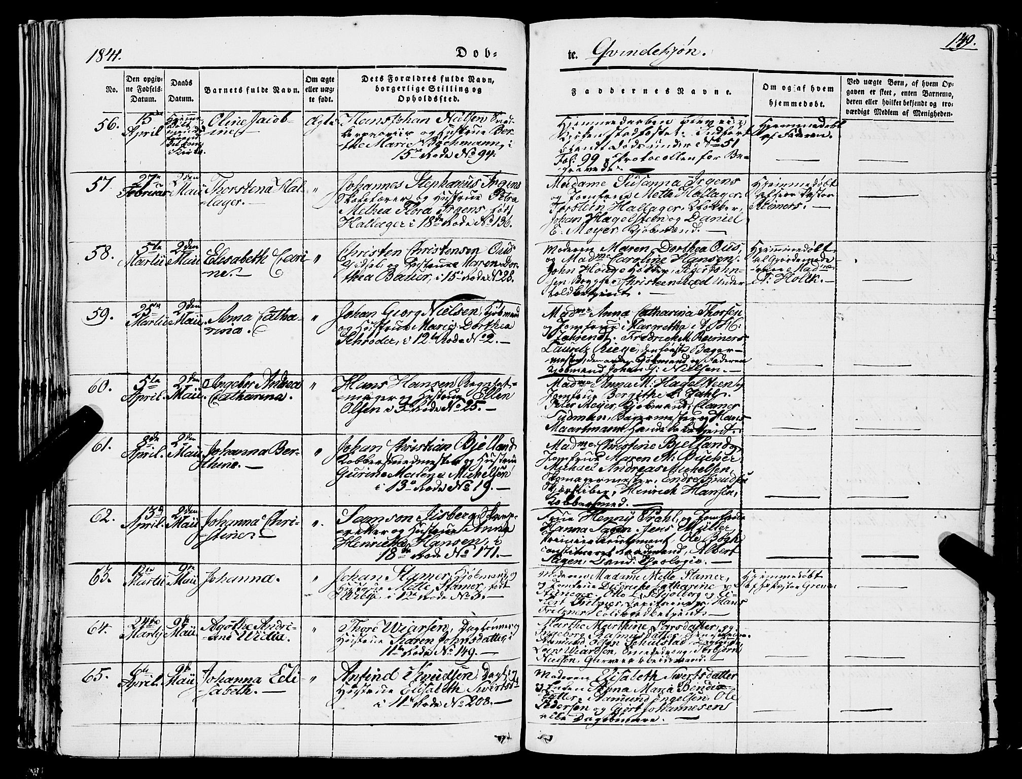 Domkirken sokneprestembete, AV/SAB-A-74801/H/Haa/L0019: Parish register (official) no. B 2, 1841-1851, p. 149