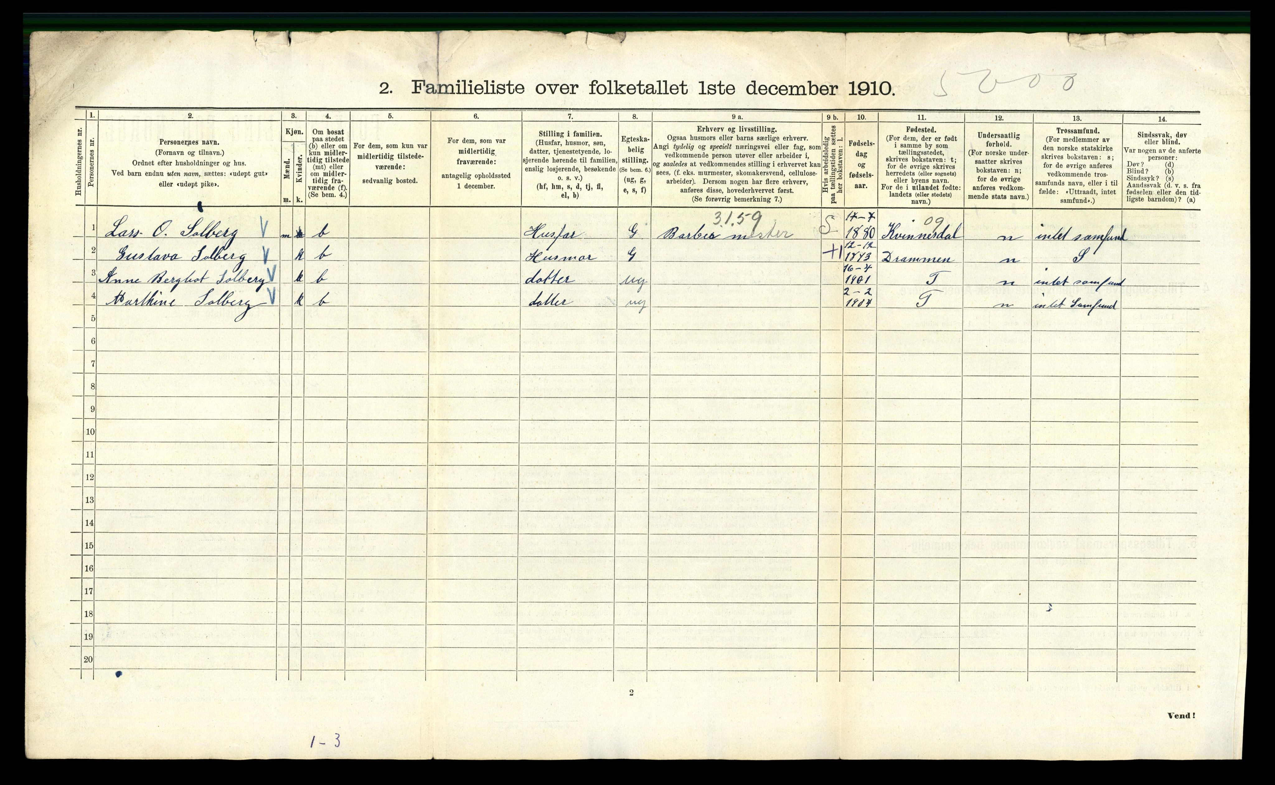 RA, 1910 census for Kristiania, 1910, p. 61270