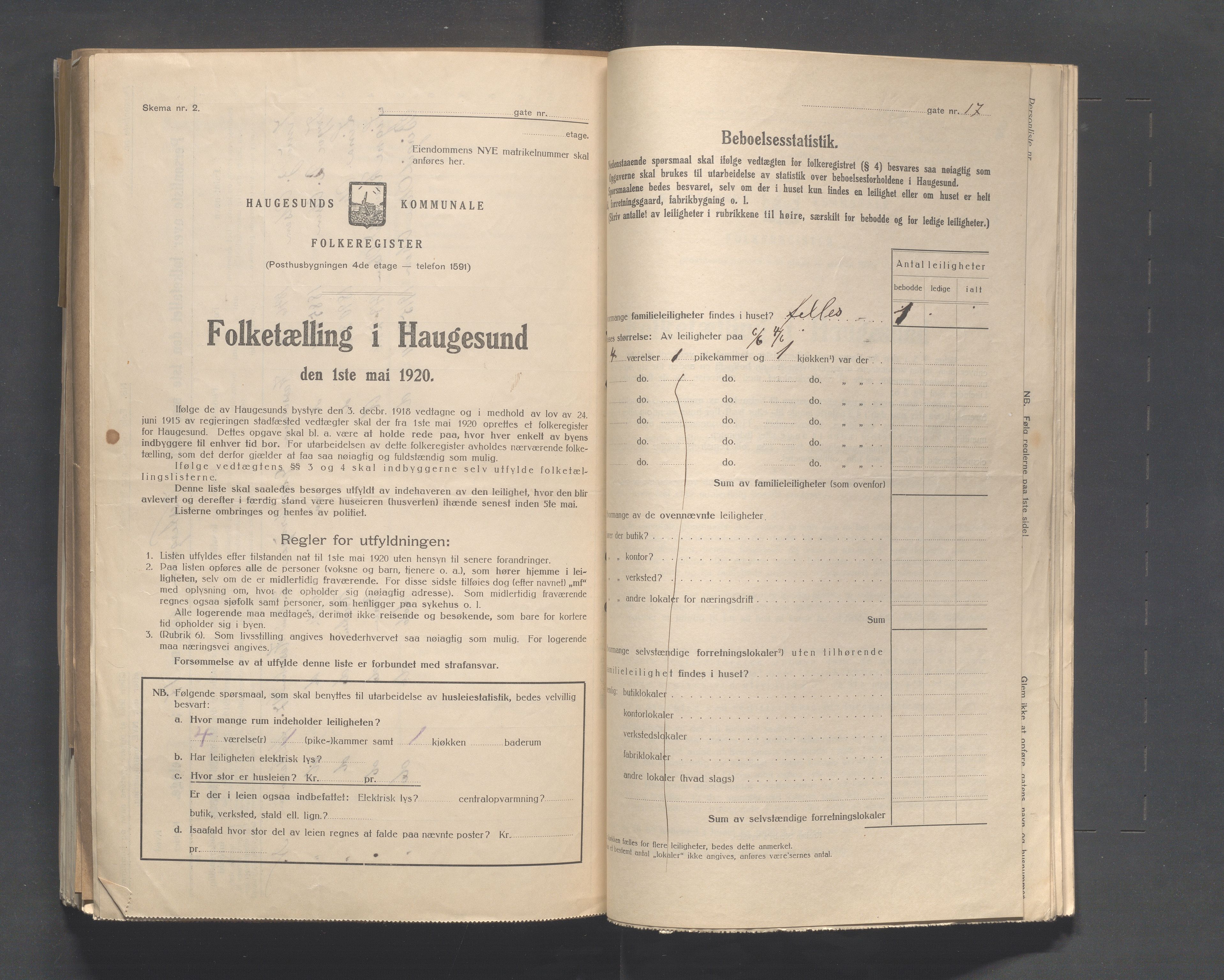 IKAR, Local census 1.5.1920 for Haugesund, 1920, p. 6314