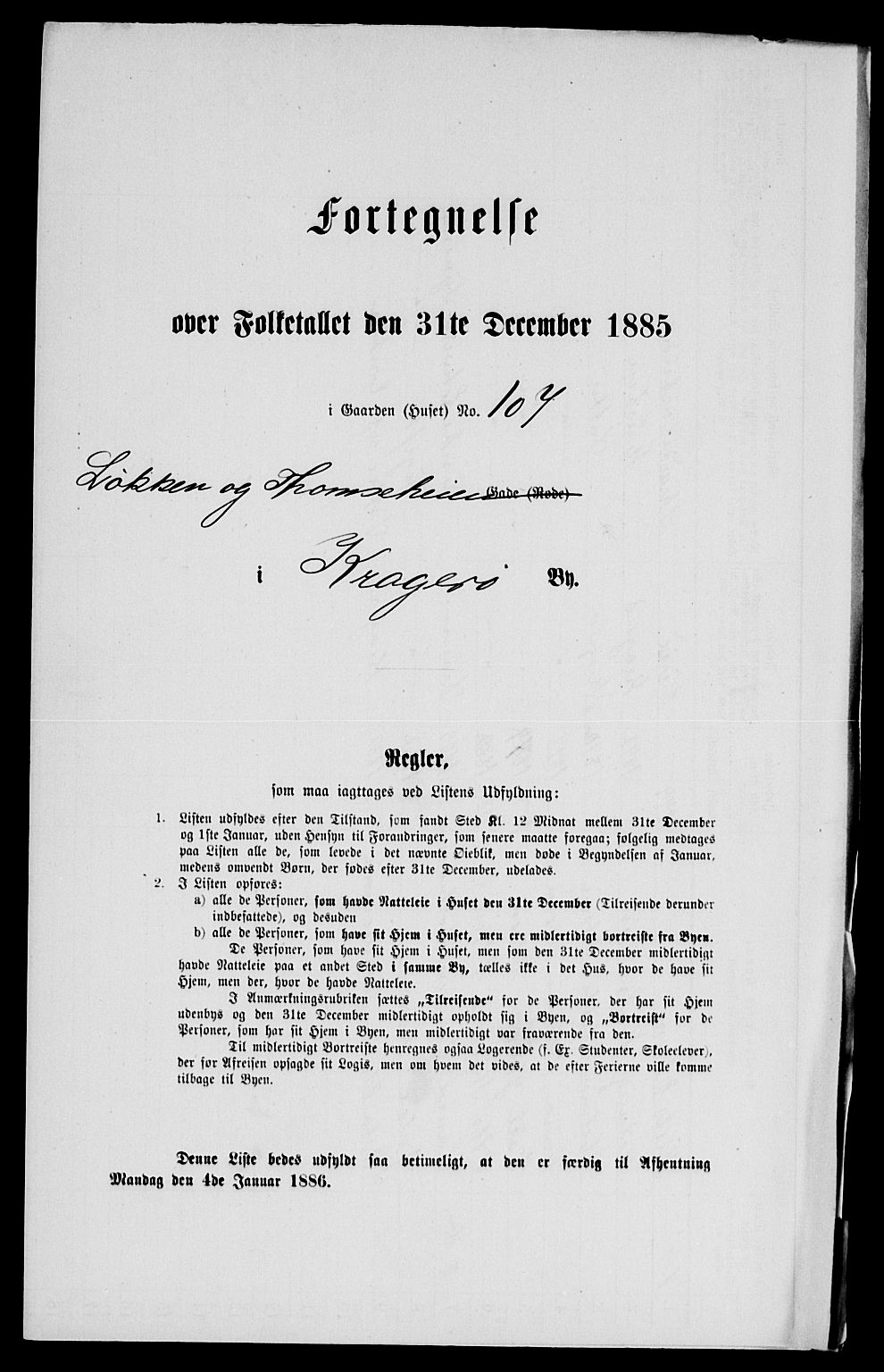 SAKO, 1885 census for 0801 Kragerø, 1885, p. 865