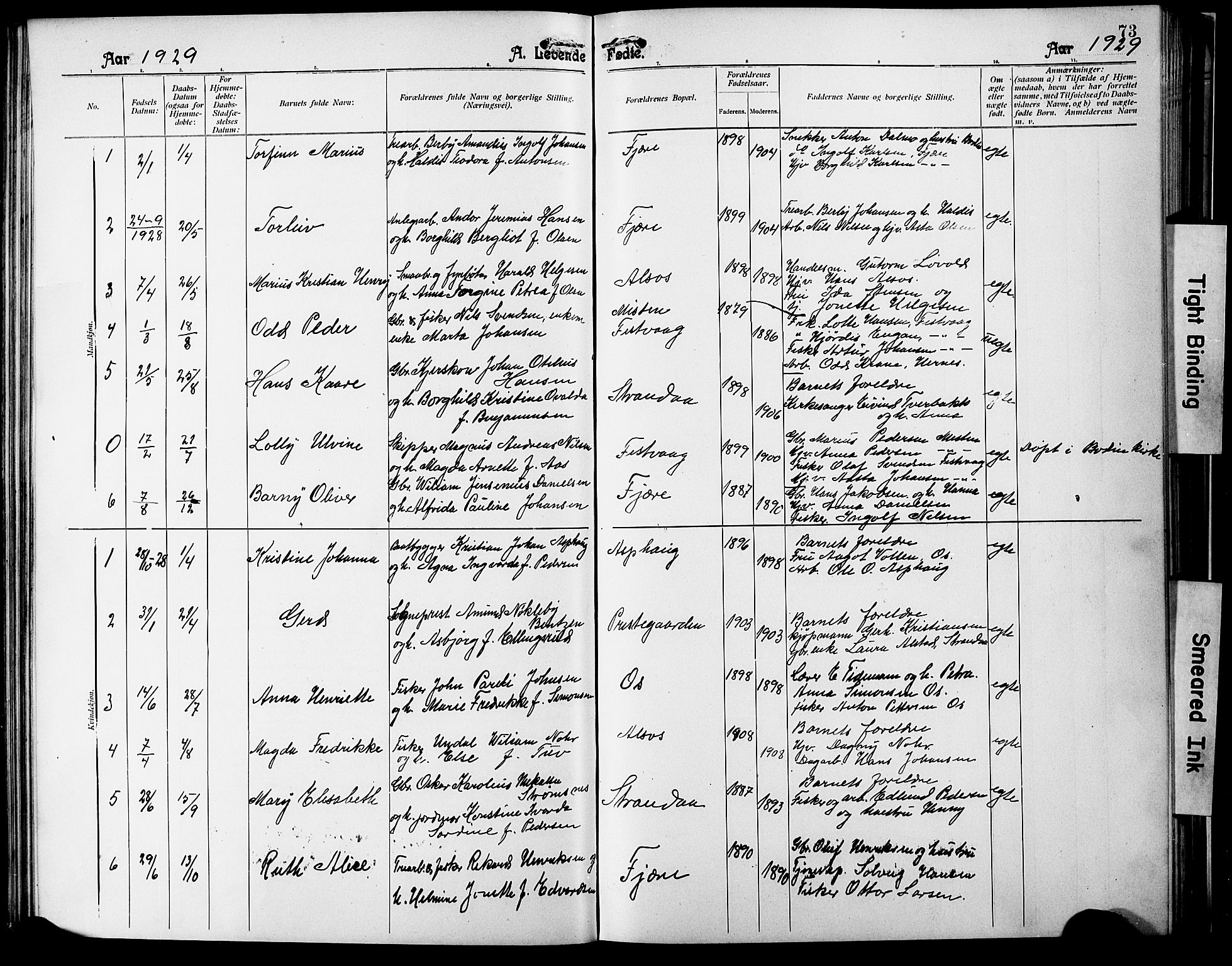 Ministerialprotokoller, klokkerbøker og fødselsregistre - Nordland, SAT/A-1459/803/L0077: Parish register (copy) no. 803C04, 1897-1930, p. 73