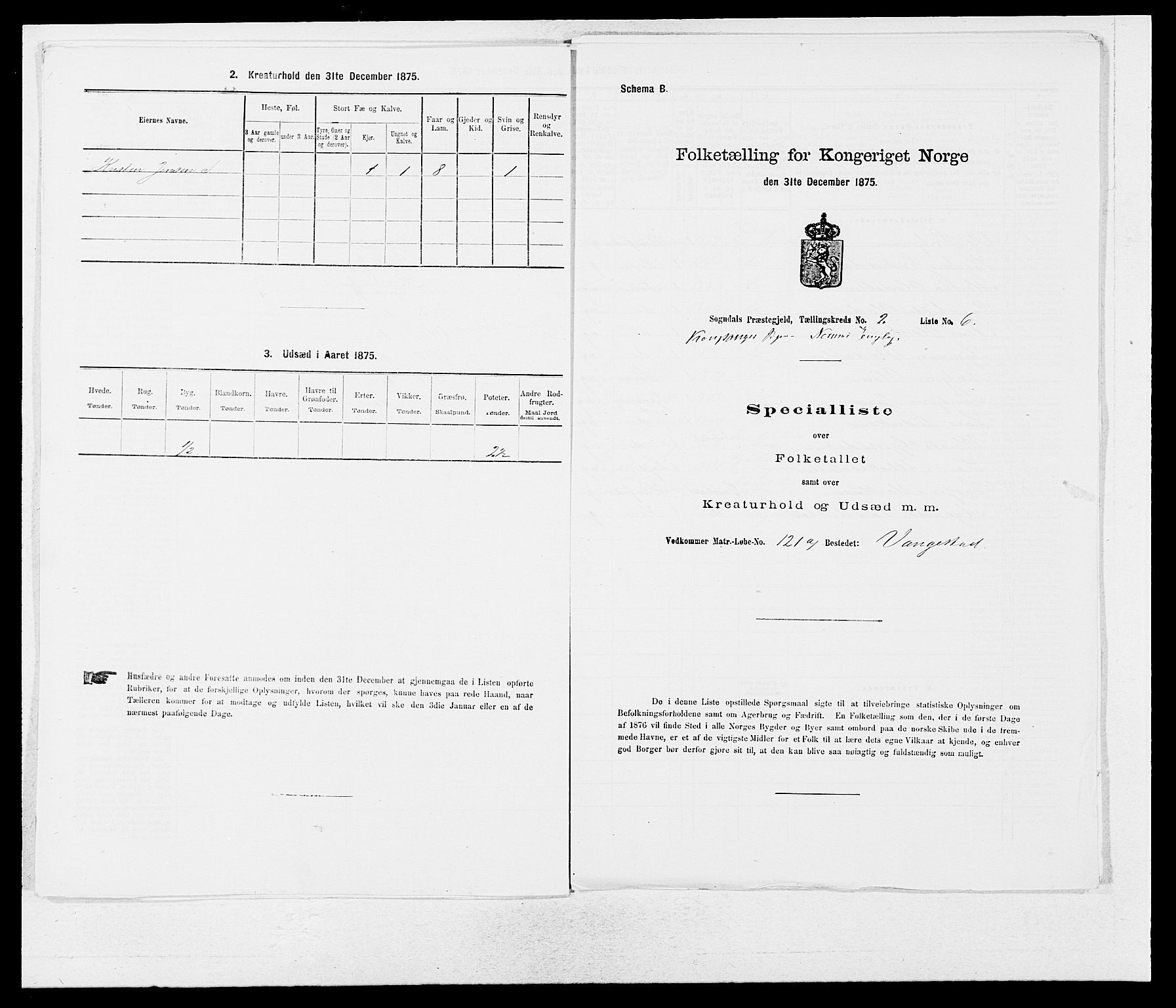 SAB, 1875 census for 1420P Sogndal, 1875, p. 140