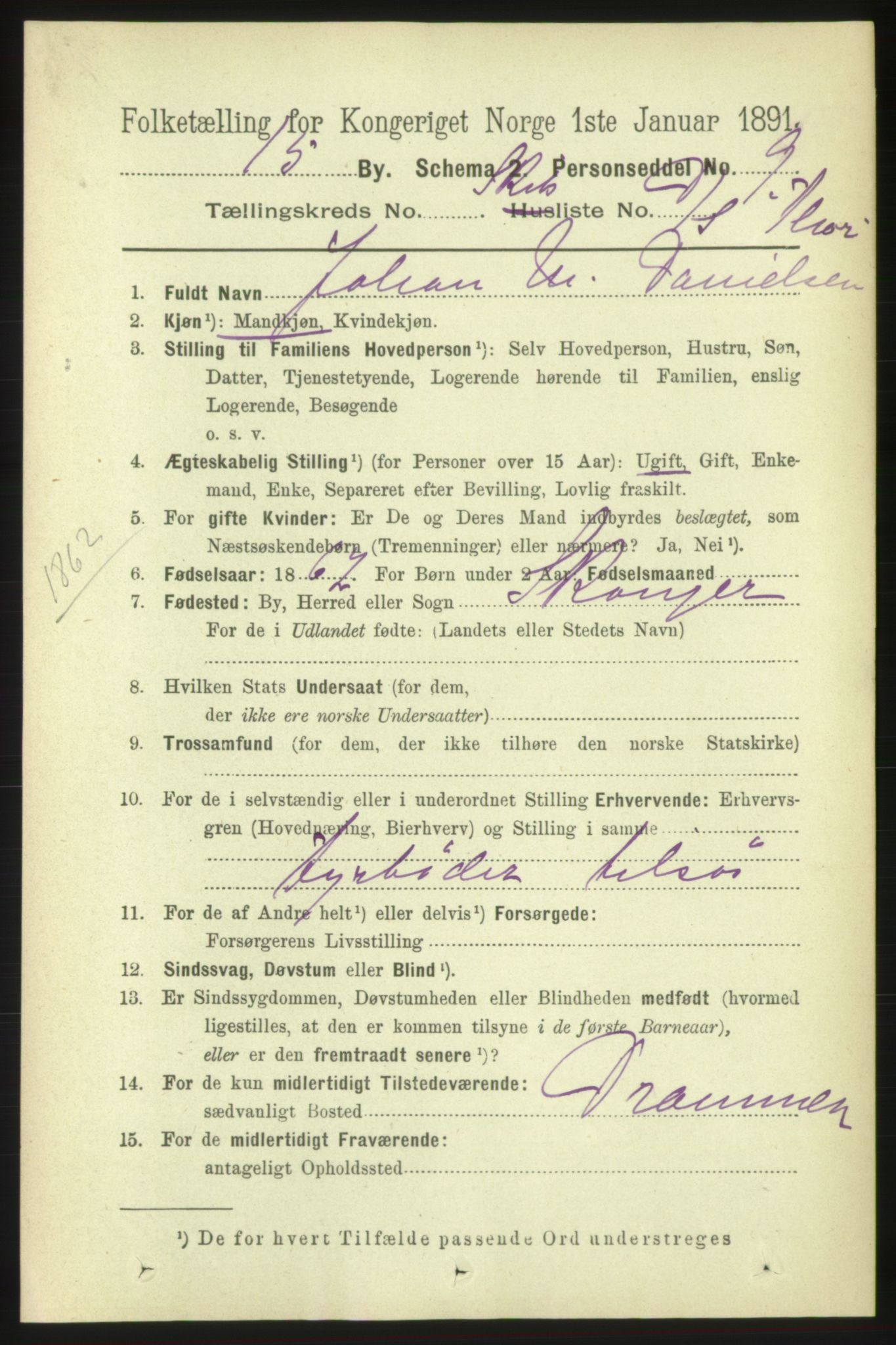 RA, 1891 census for 0602 Drammen, 1891, p. 25635