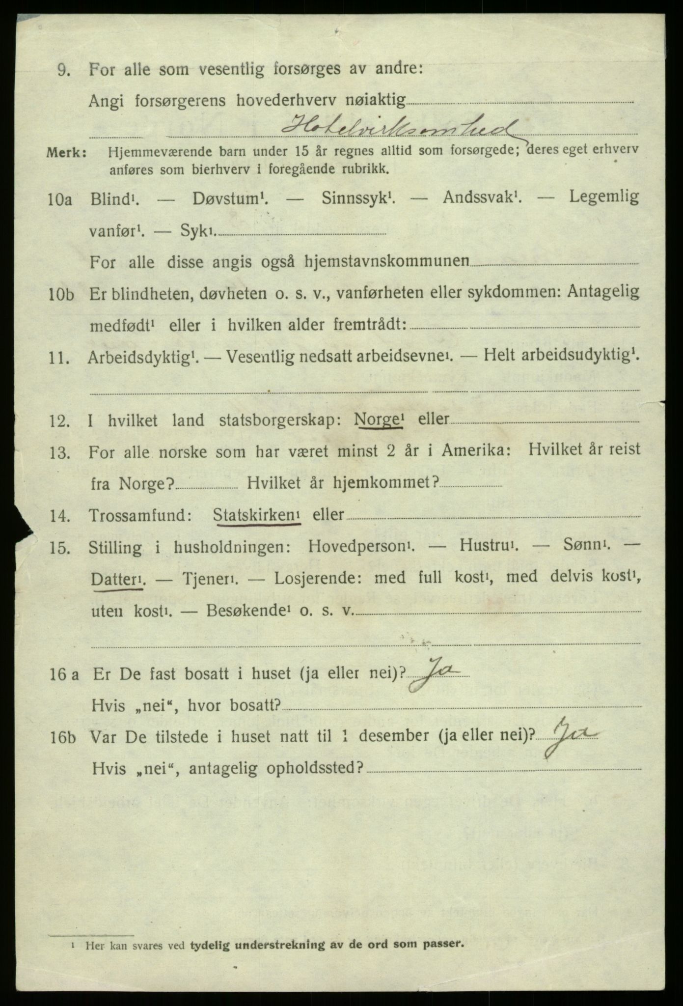 SAB, 1920 census for Kvam, 1920, p. 3770