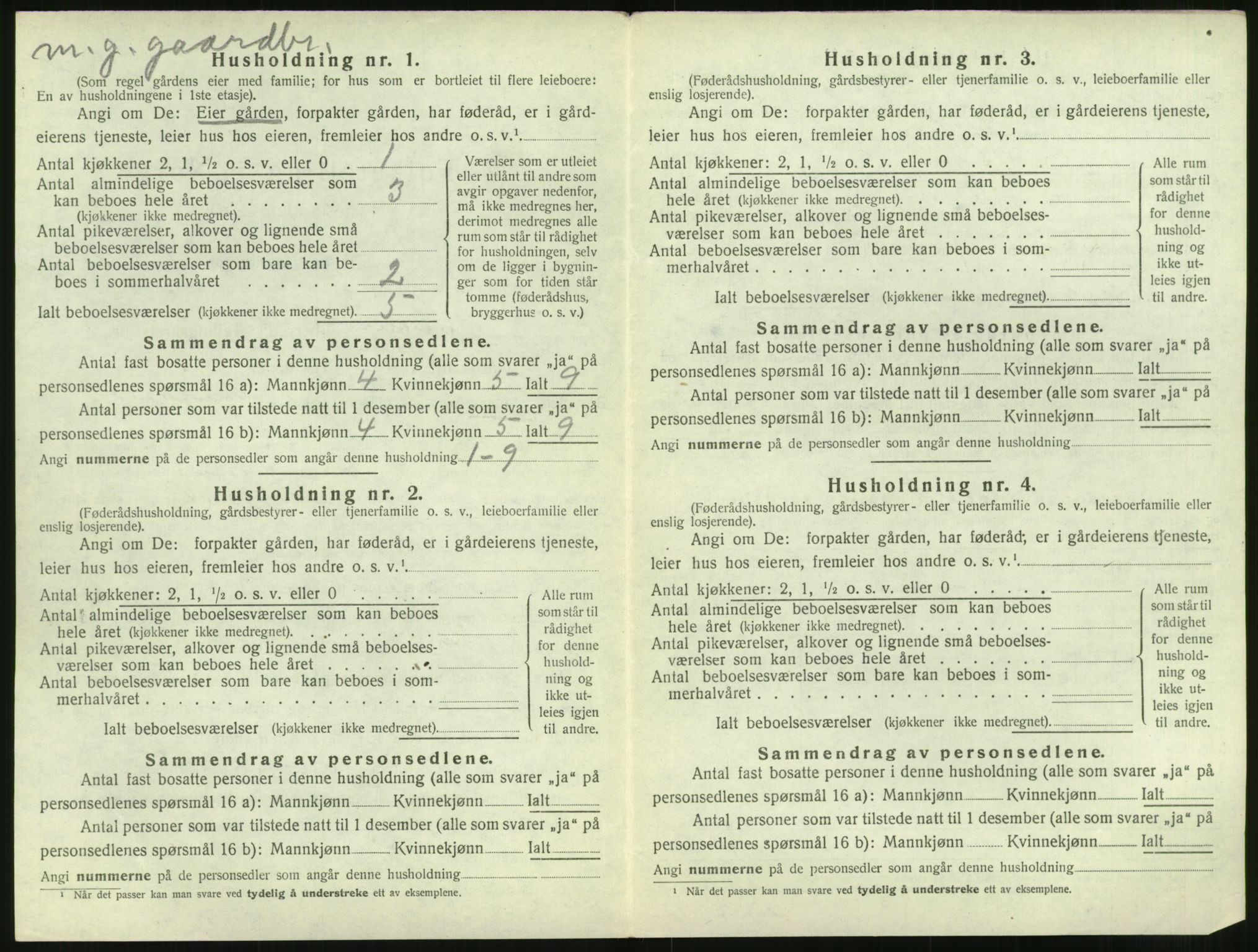 SAT, 1920 census for Vatne, 1920, p. 359