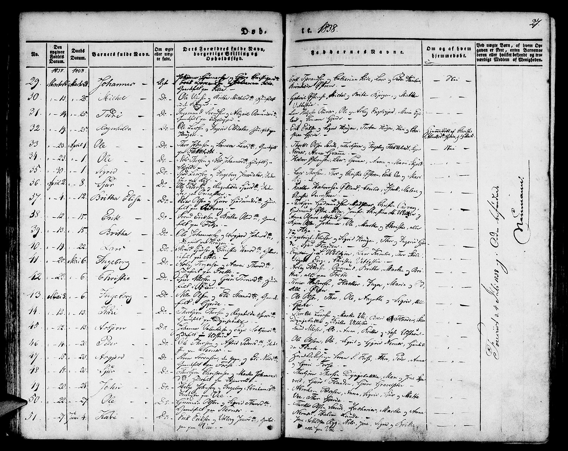 Etne sokneprestembete, AV/SAB-A-75001/H/Haa: Parish register (official) no. A 7, 1831-1847, p. 27