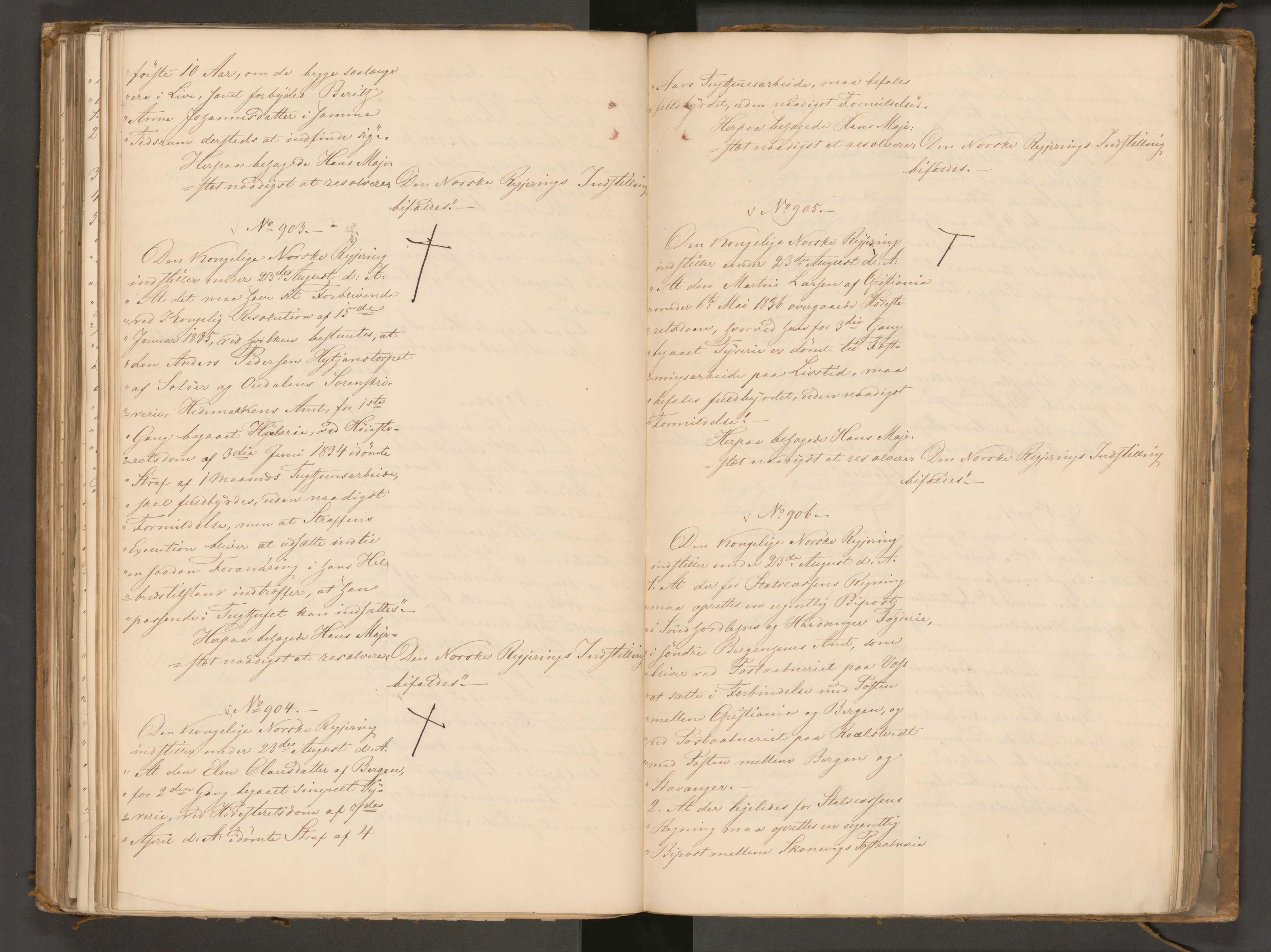 Statsrådssekretariatet, AV/RA-S-1001/A/Ab/L0043: Kgl. res. nr. 632-1192, 2. halvår, 1836