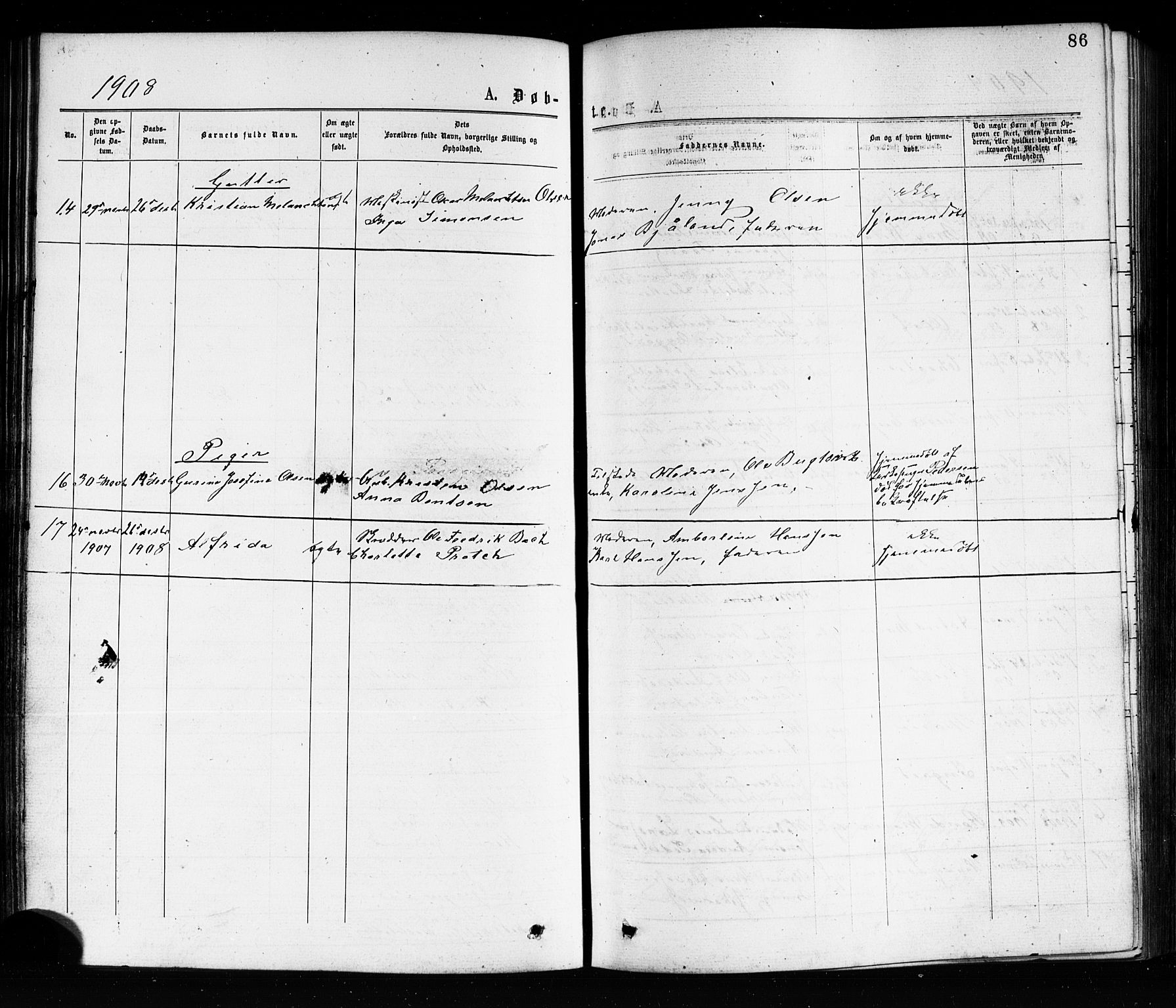 Porsgrunn kirkebøker , SAKO/A-104/G/Ga/L0003: Parish register (copy) no. I 3, 1877-1915, p. 86