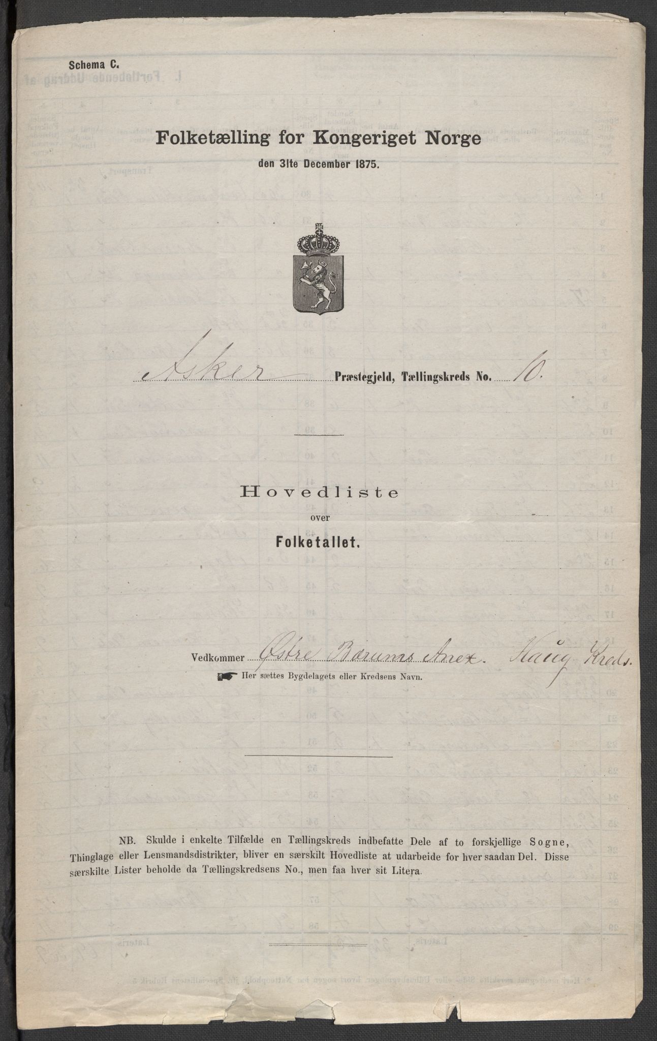 RA, 1875 census for 0220P Asker, 1875, p. 45