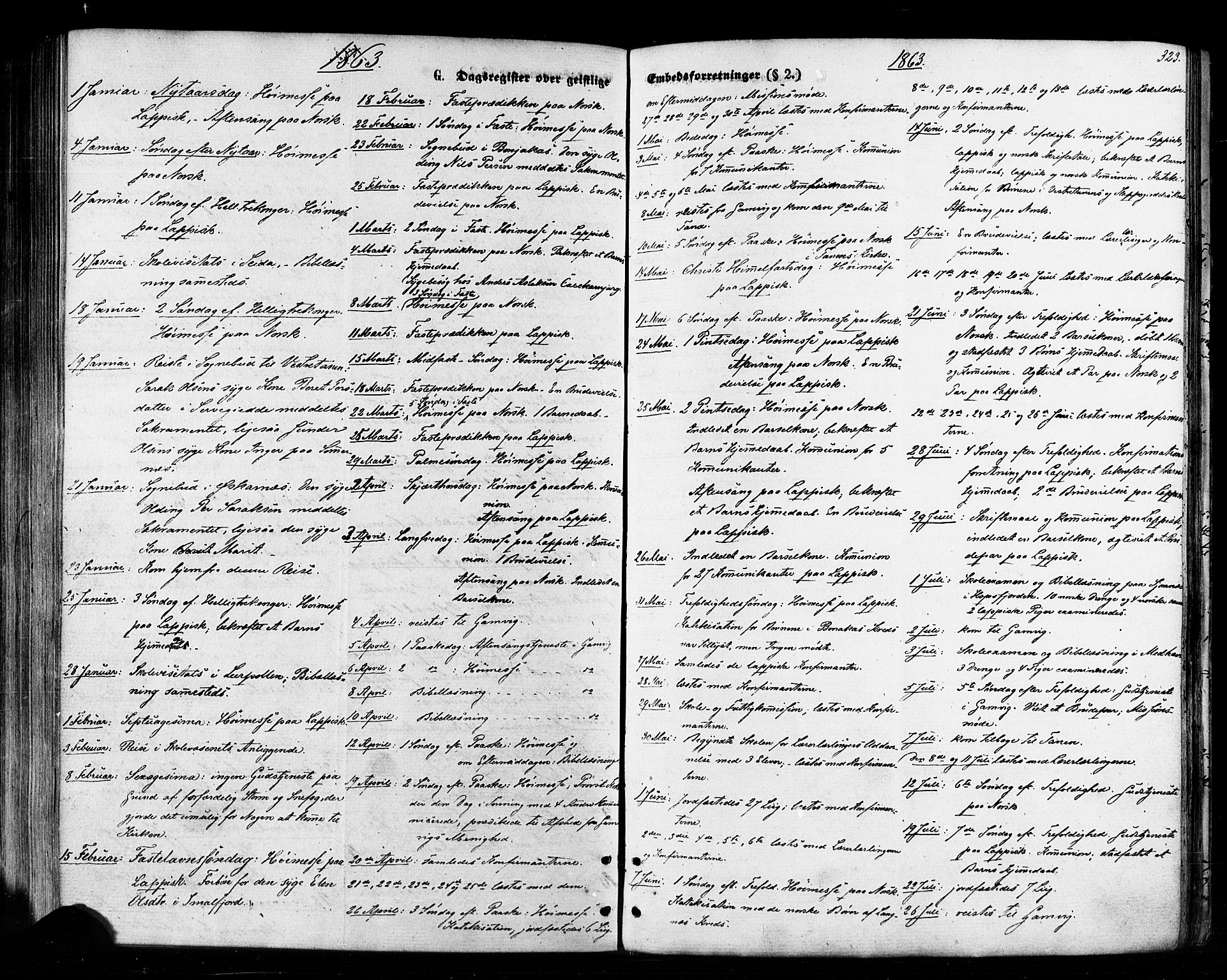 Tana sokneprestkontor, SATØ/S-1334/H/Ha/L0002kirke: Parish register (official) no. 2 /1, 1861-1877, p. 323